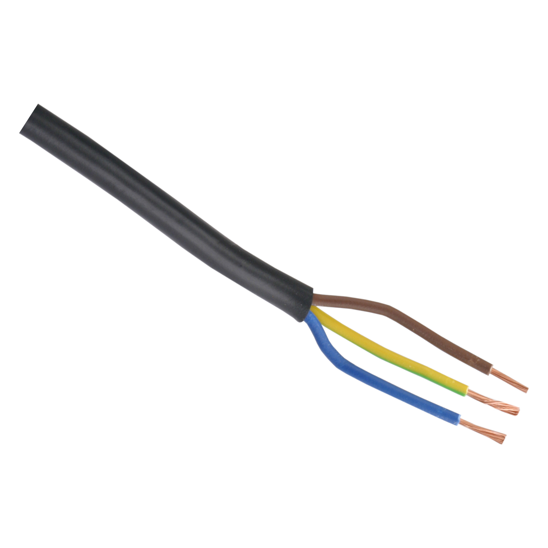 HUISHOUDSNOER - VMVS - BELASTBAAR TOT 1200W - 3 X 0.75 MM² - ZWART