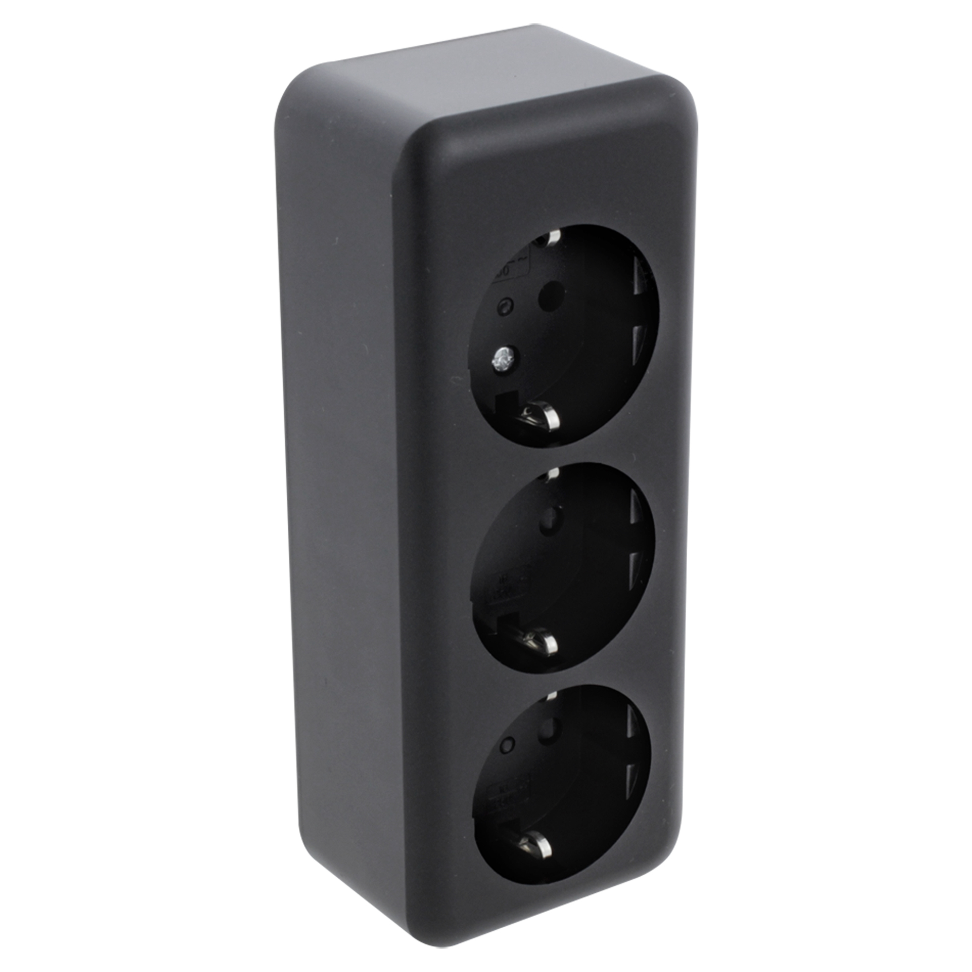 Q-LINK CONTACTDOOS - OPBOUW - 3-VOUDIG - MET RANDAARDE - LANGWERPIG - ZWART