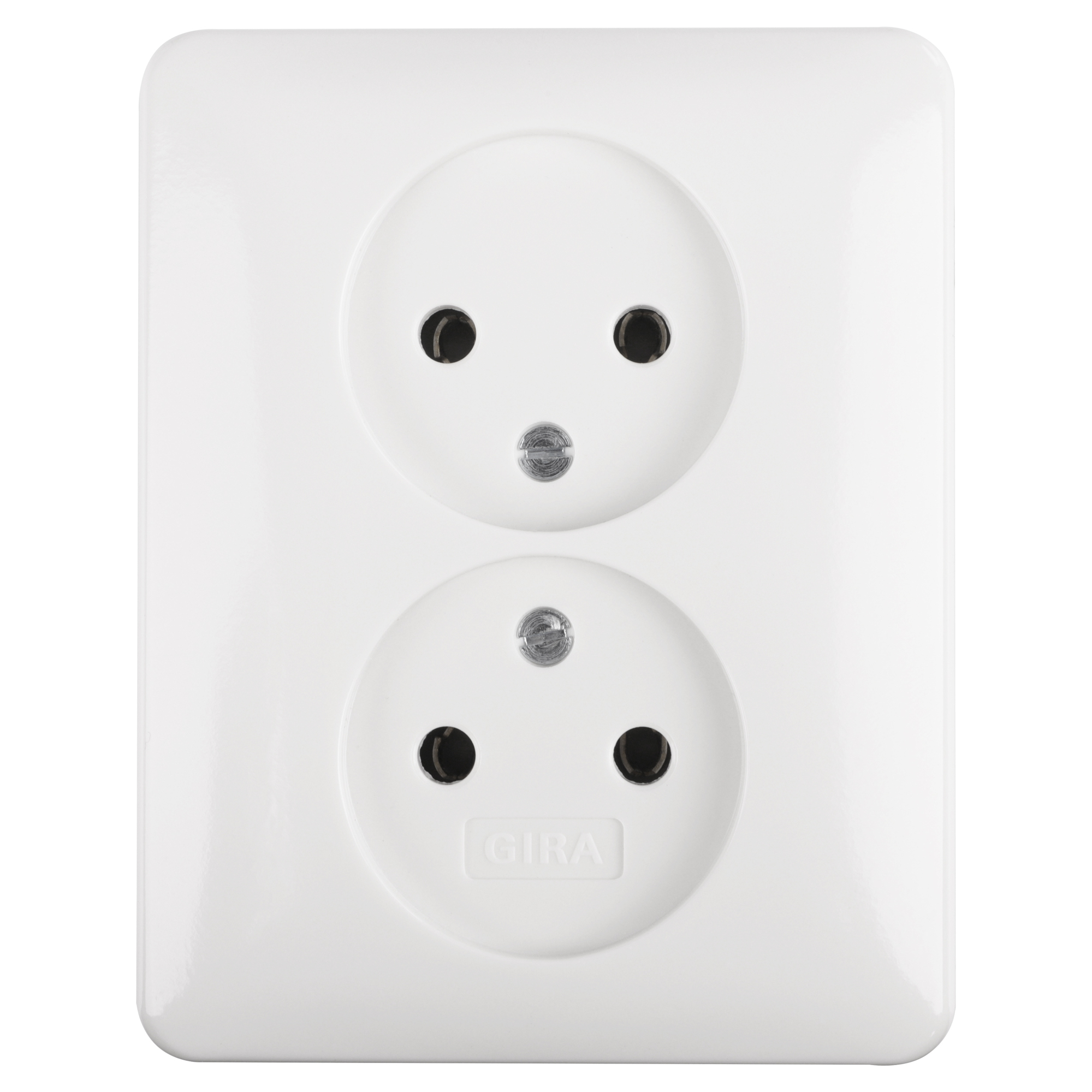 GIRA SYSTEM 55 CONTACTDOOS - INBOUW - 2-VOUDIG - POLARWIT