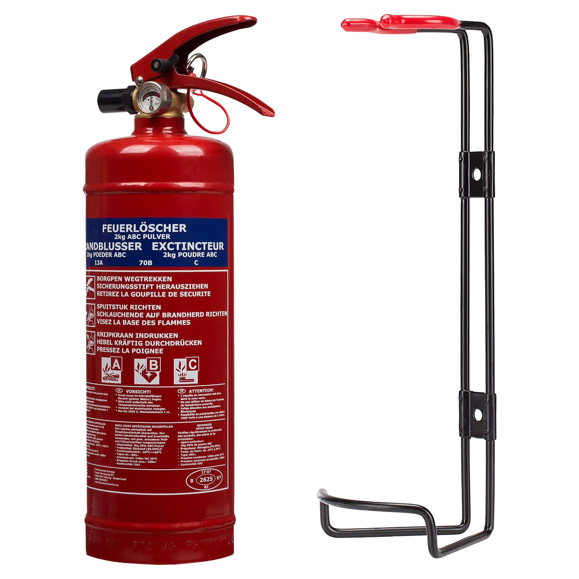 SMARTWARES BRANDBLUSSER - POEDER - ABC - 2 KG - BB2 - ROOD