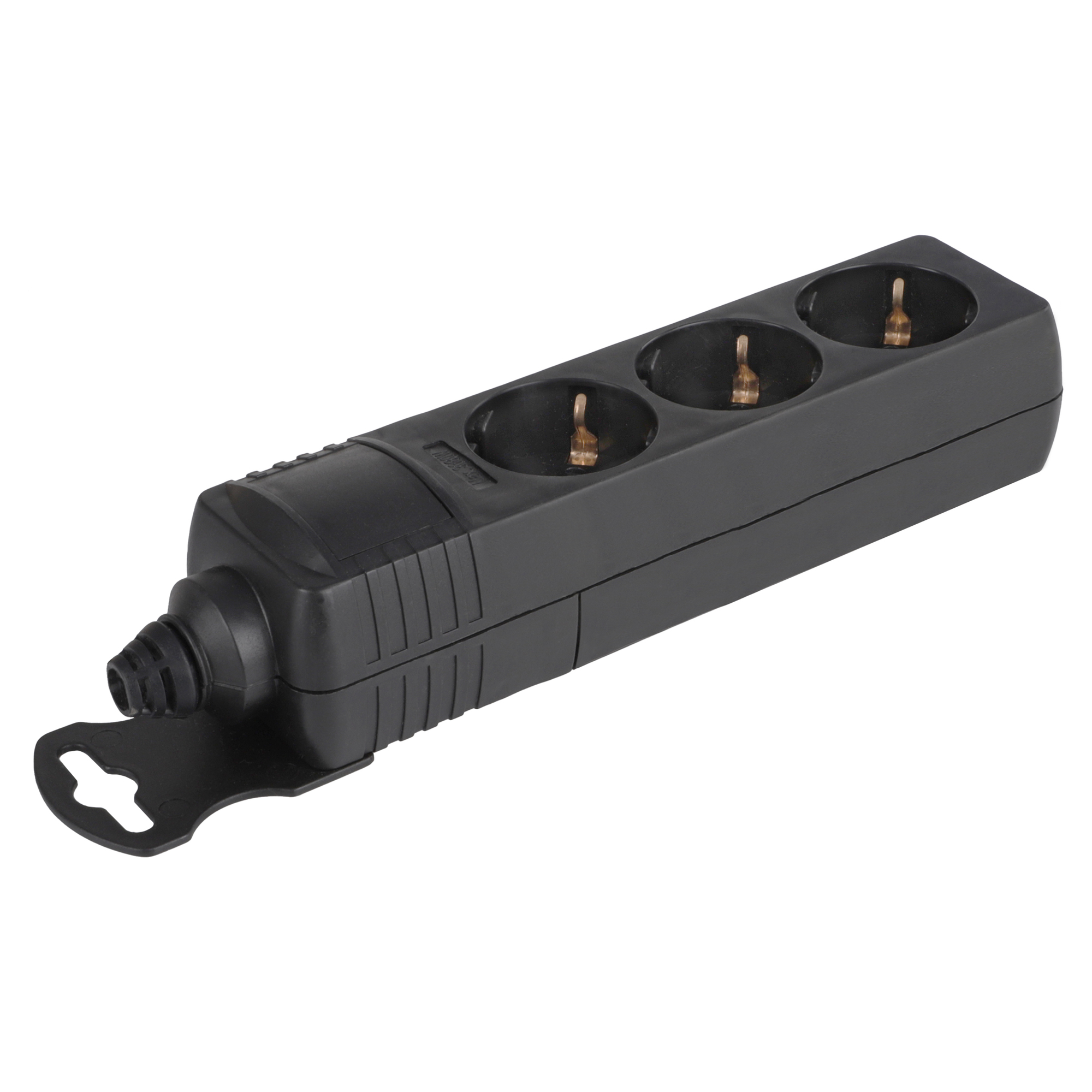 Q-LINK STEKKERDOOS - INSTALLATIE - 3-VOUDIG - RANDAARDE - ZWART