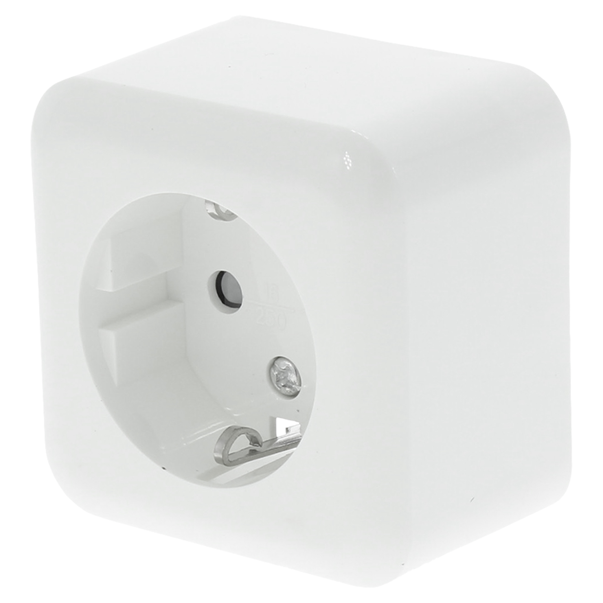 Q-LINK CONTACTDOOS - OPBOUW - 1-VOUDIG - MET AANRAAKBEVEILIGING - RANDAARDE - POLARWIT