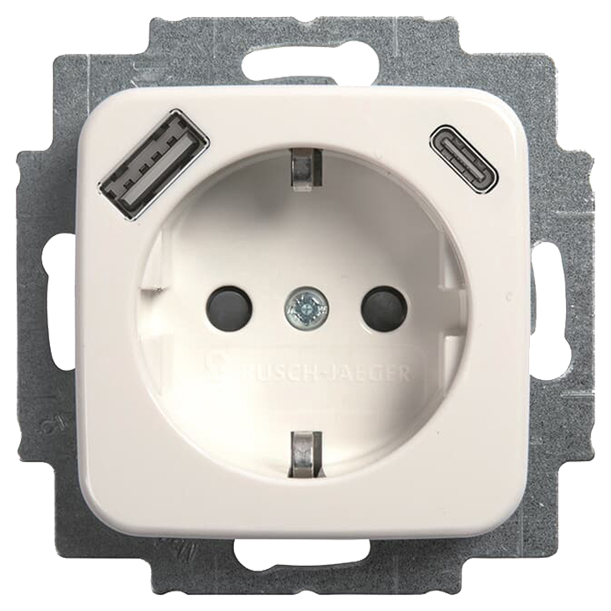 BUSCH-JAEGER REFLEX CONTACTDOOS - 1-VOUDIG - RANDAARDE USB A/C - POLARWIT
