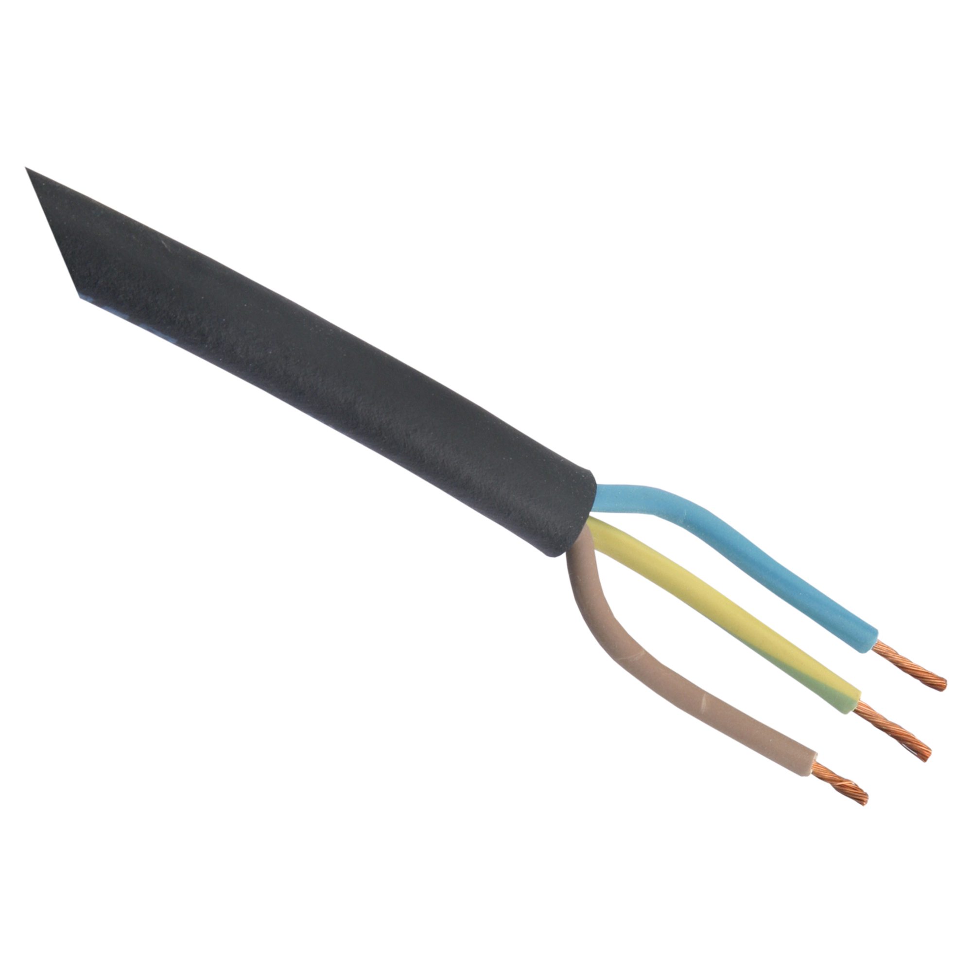 RUBBER KABEL - GLAD - 3 X 2.5 MM² - 10 M - ZWART