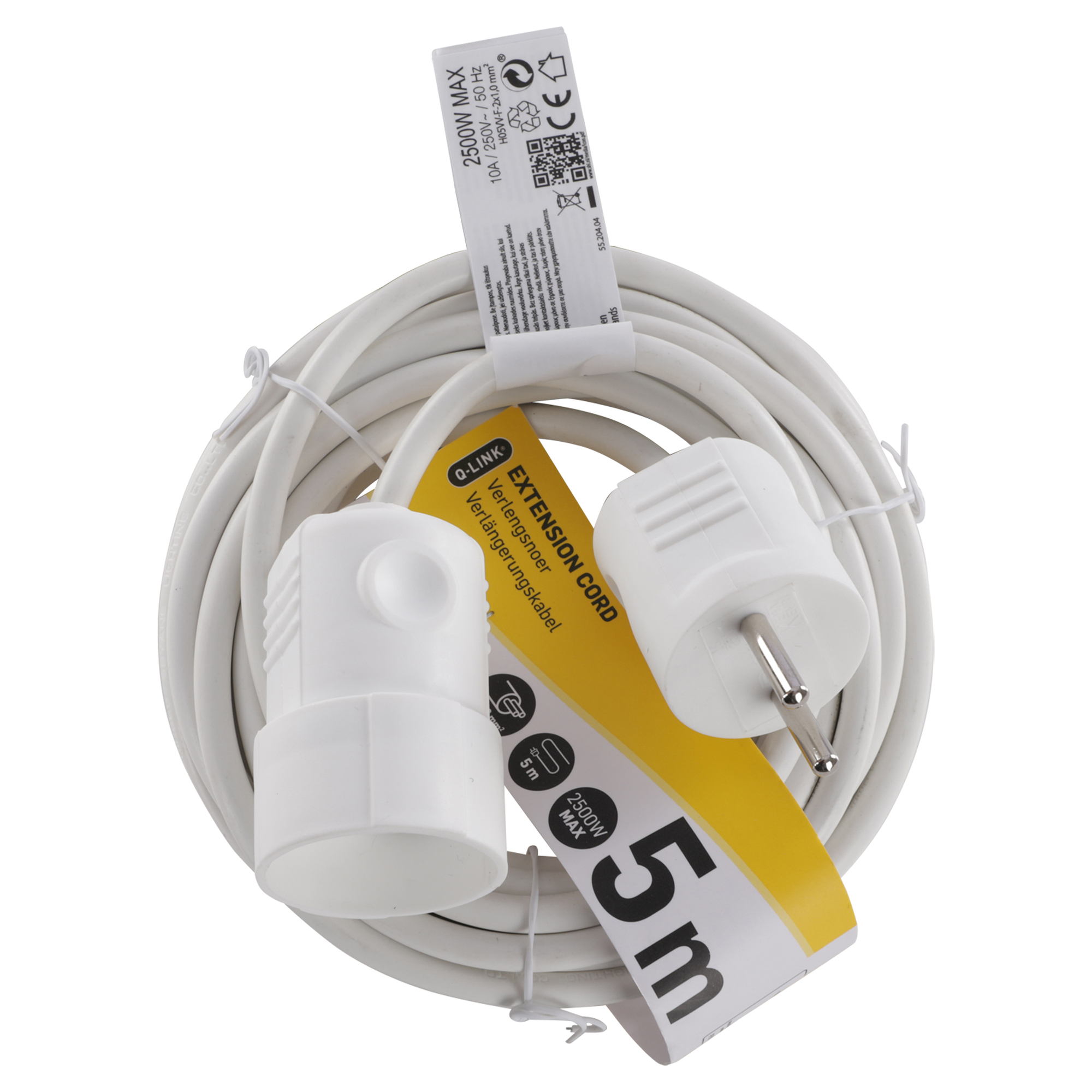 Q-LINK VERLENGSNOER - 2-POLIG - 2 X 1.0 MM² - 5 M - WIT