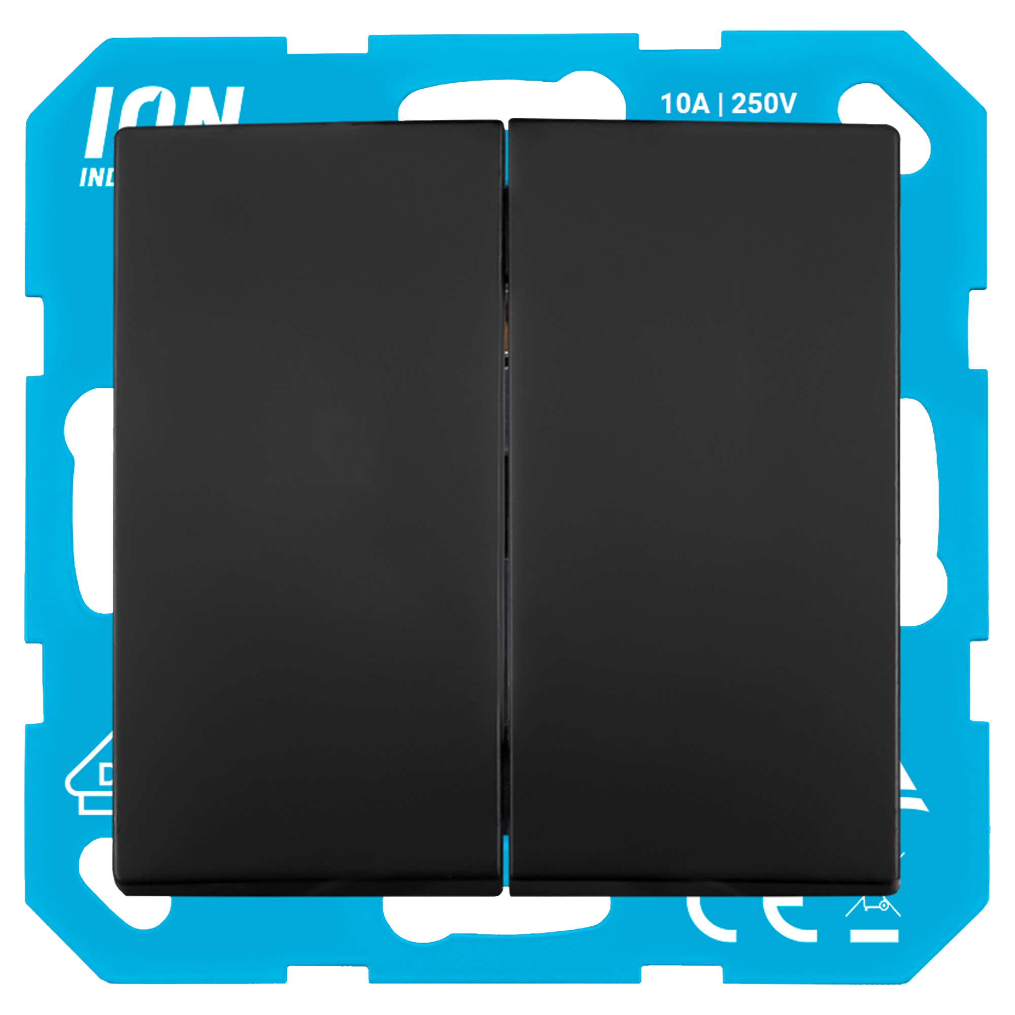 ION INDUSTRIES E1 SCHAKELAAR - INBOUW - SCHAKEL - WISSEL/WISSEL - MAT ZWART