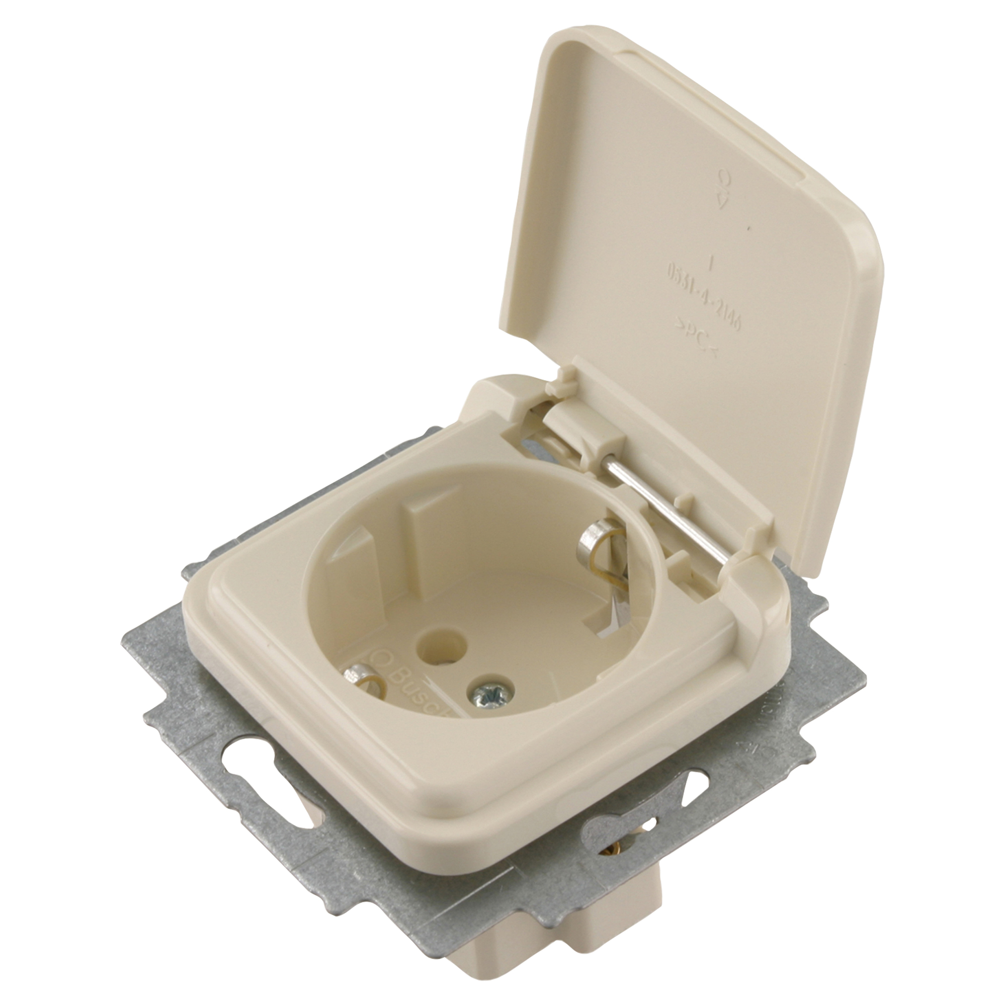 BUSCH-JAEGER SI CONTACTDOOS - INBOUW - 1-VOUDIG - RANDAARDE - KLEP - CREME