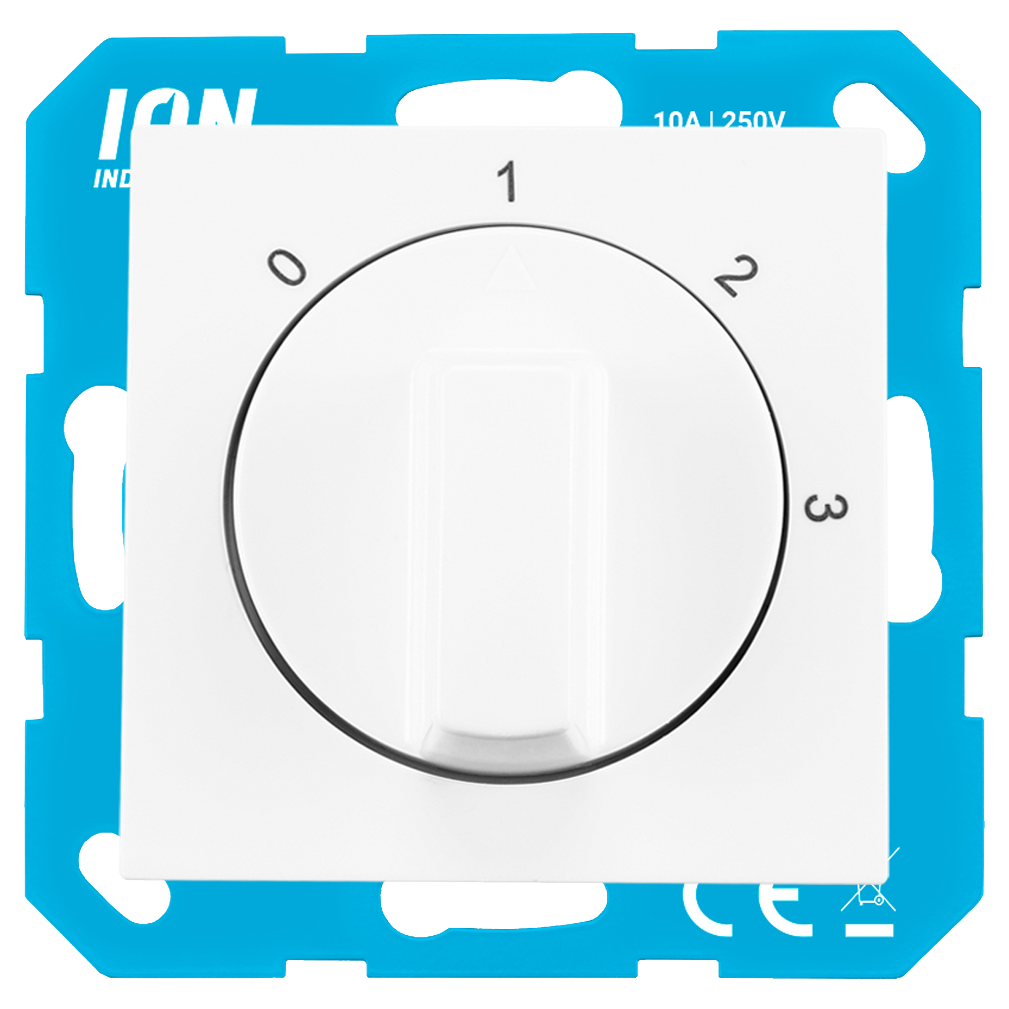 ION INDUSTRIES V1/J1 3-STANDENSCHAKELAAR - INBOUW - MET NUL - ALPIN WIT