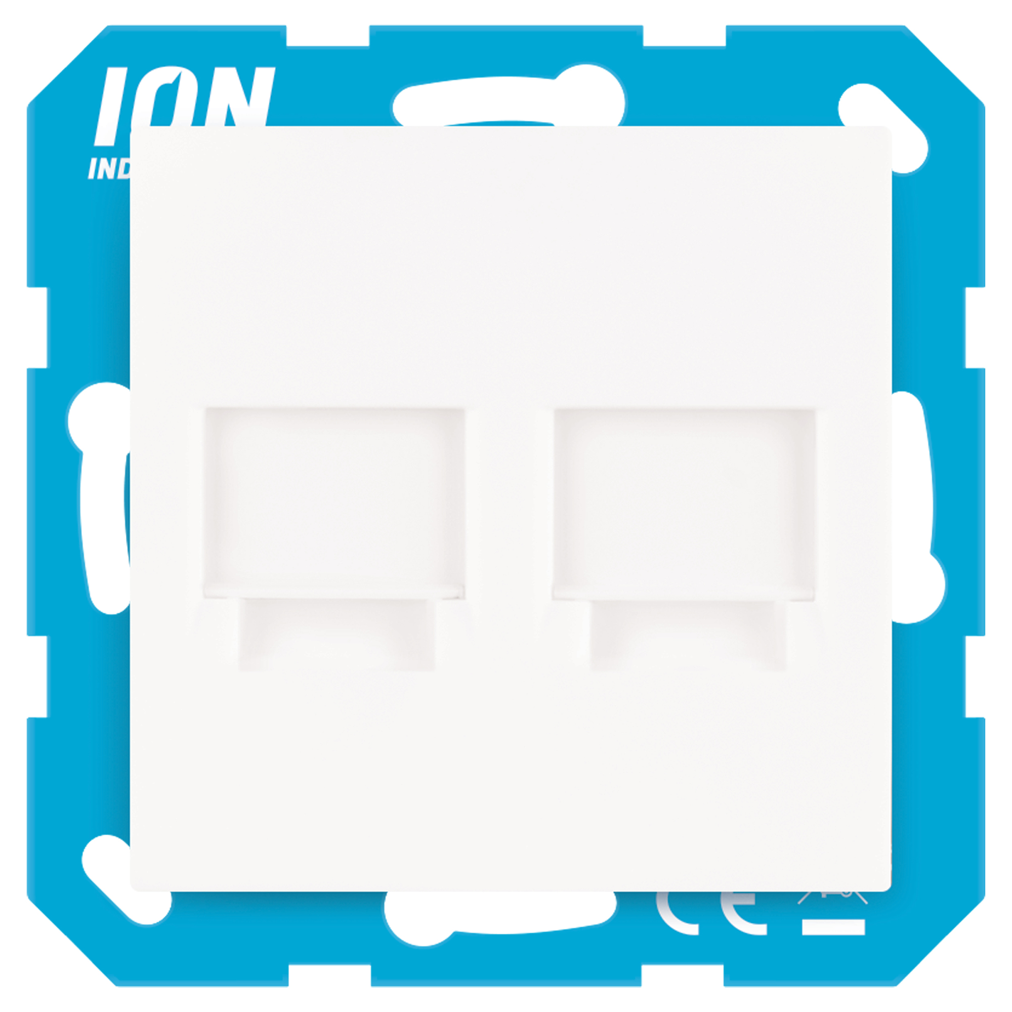 ION INDUSTRIES E1 CONTACTDOOS - INBOUW - TV/CAT6 - RECHT - ALPIN WIT