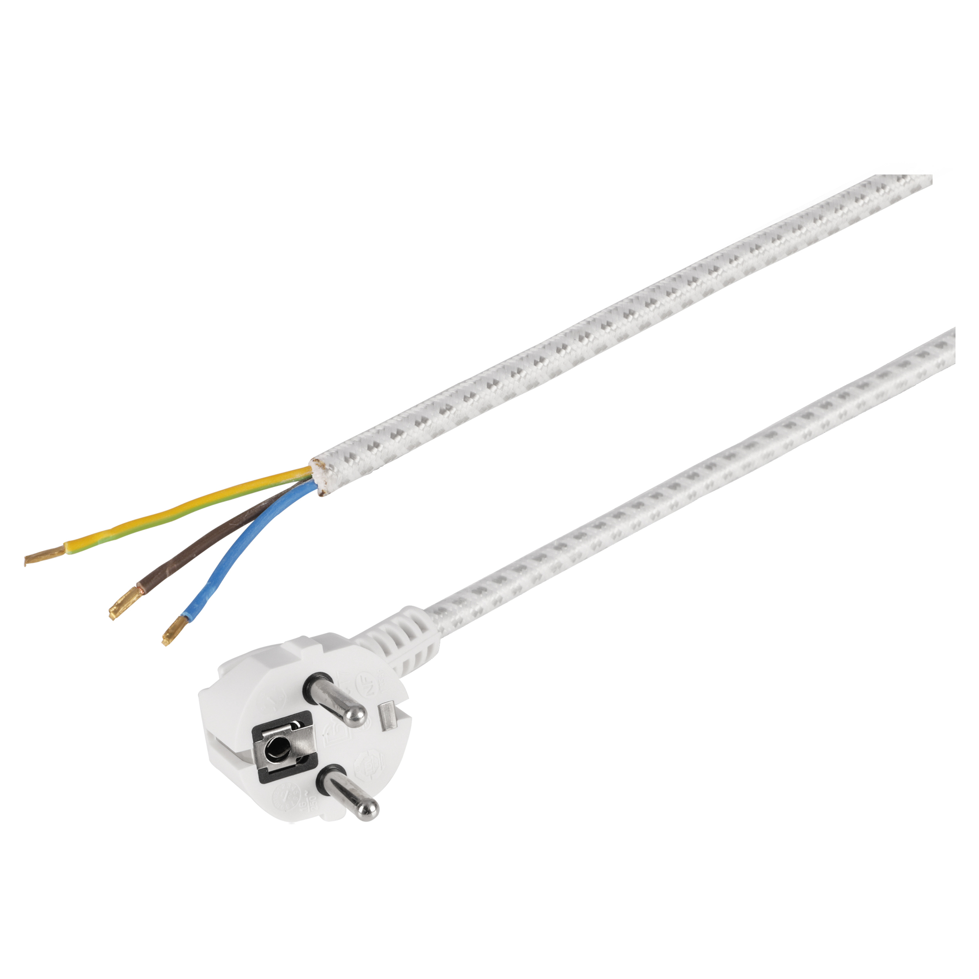 STRIJKIJZERSNOER - RANDAARDE - 1500W - 3 X 0.75 MM² - 3 M - WIT