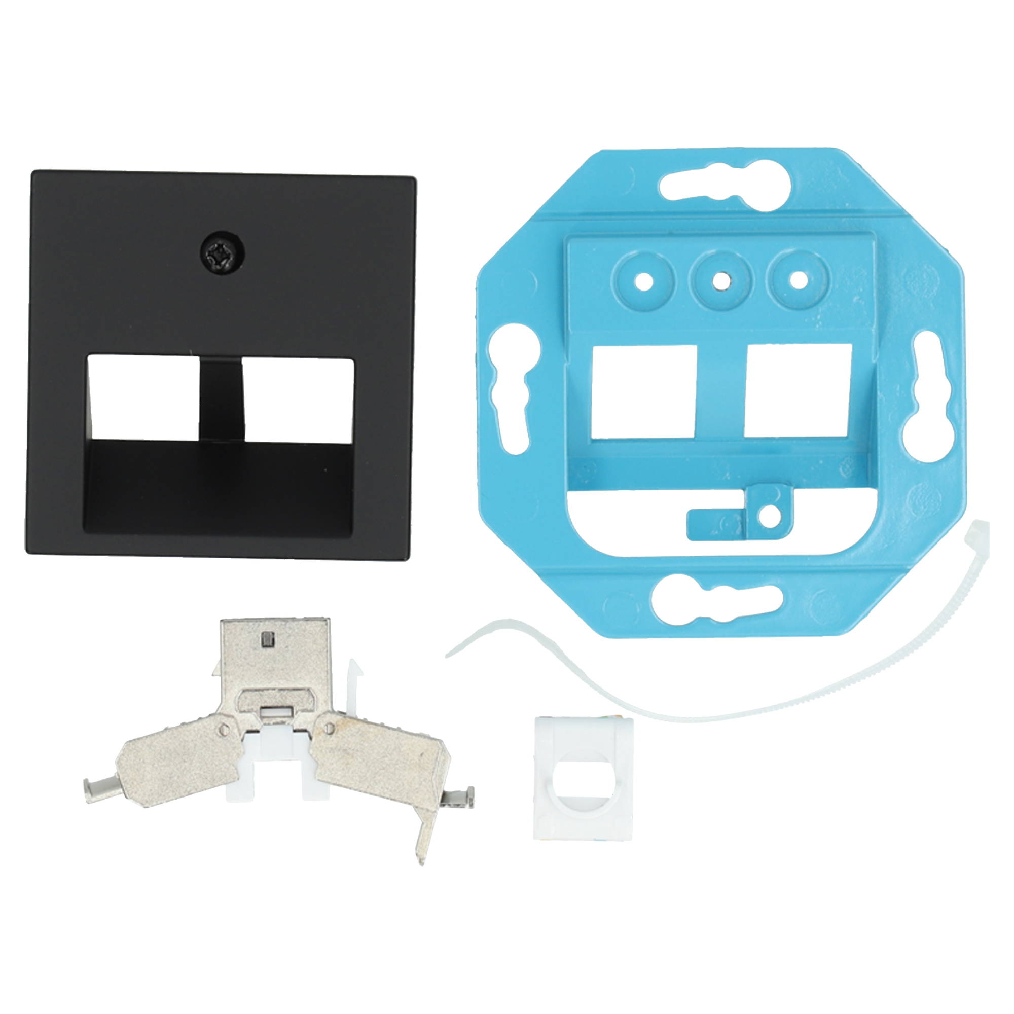 ION INDUSTRIES E1 CONTACTDOOS - INBOUW - UTP - 2 X CAT6 - 30 GR - MAT ZWART