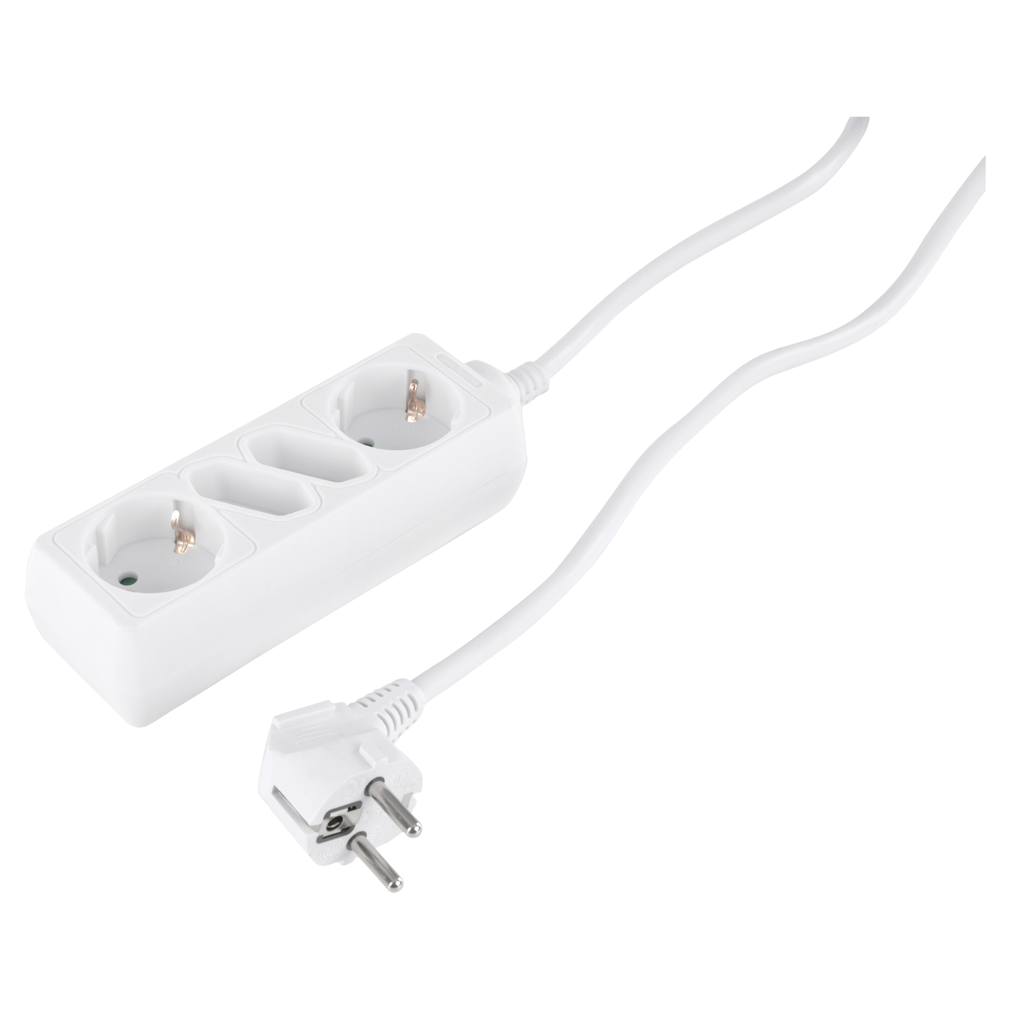 Q-LINK STEKKERDOOS - 2 X EURO/2 X RANDAARDE - 3 X 1.5 MM² - 1.5 M - WIT