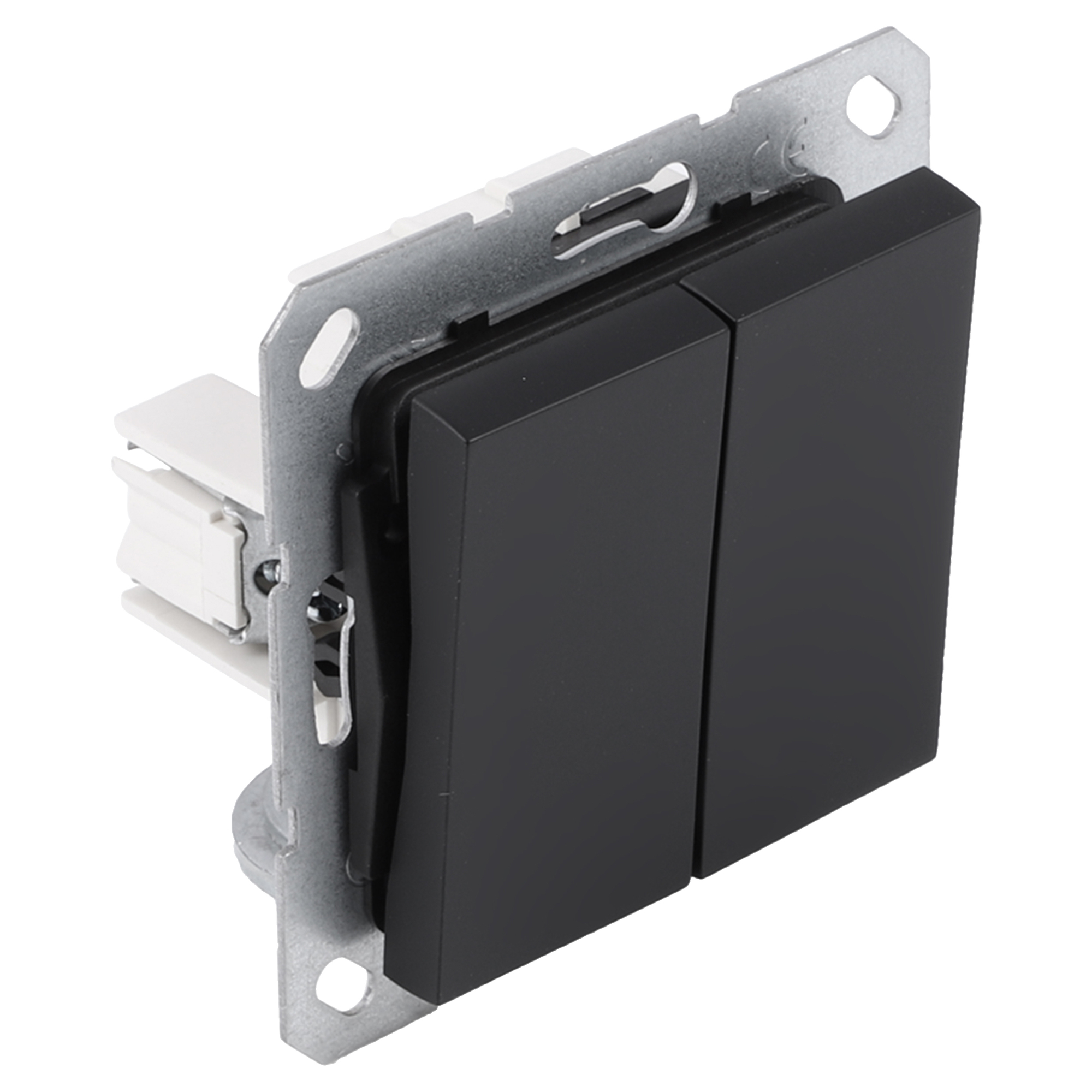 Q-LINK S-LINE SCHAKELAAR - INBOUW - WISSEL/WISSEL - MAT ZWART