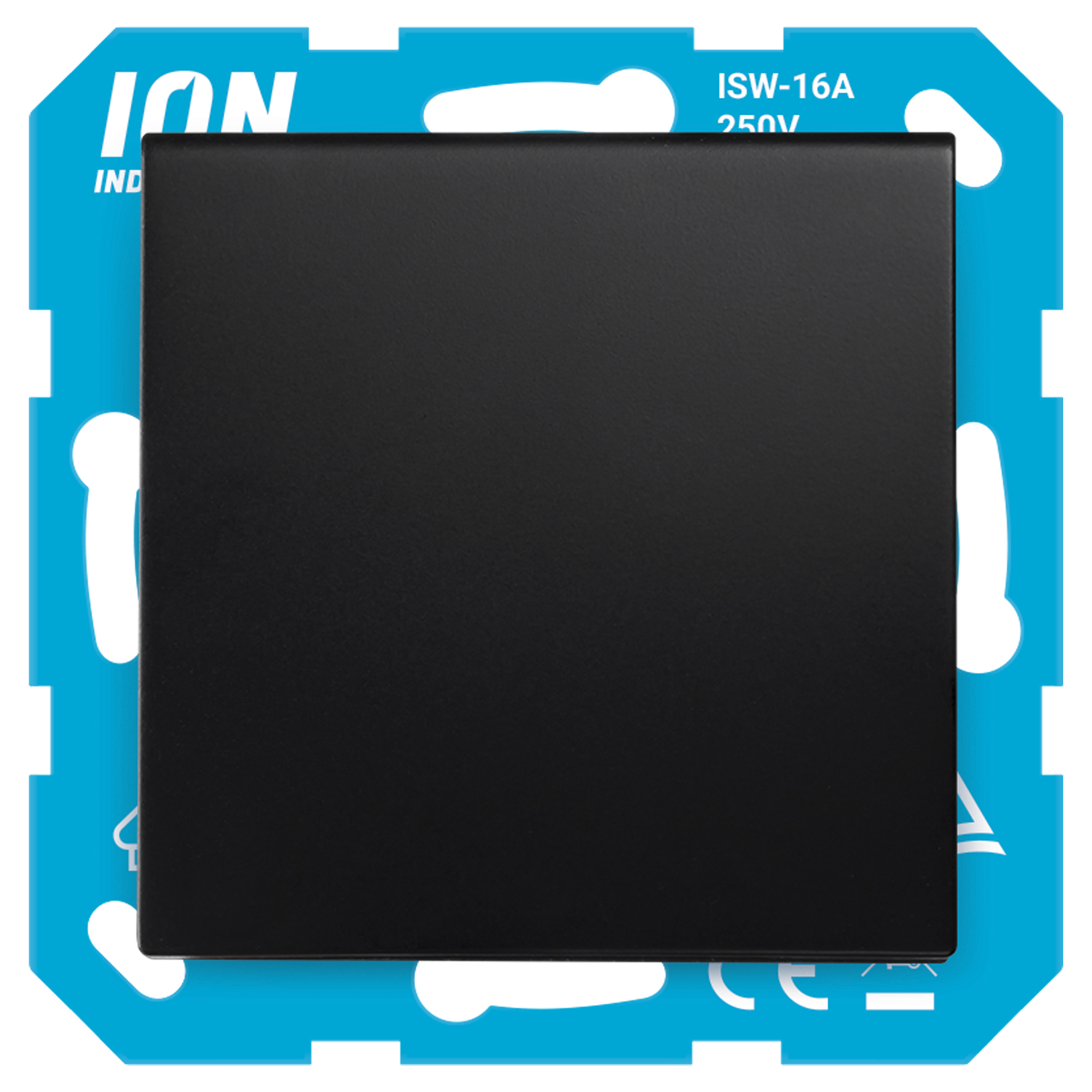 ION INDUSTRIES E1 CONTACTDOOS - INBOUW - RANDAARDE - MET KLEP - IP44 - MAT ZWART