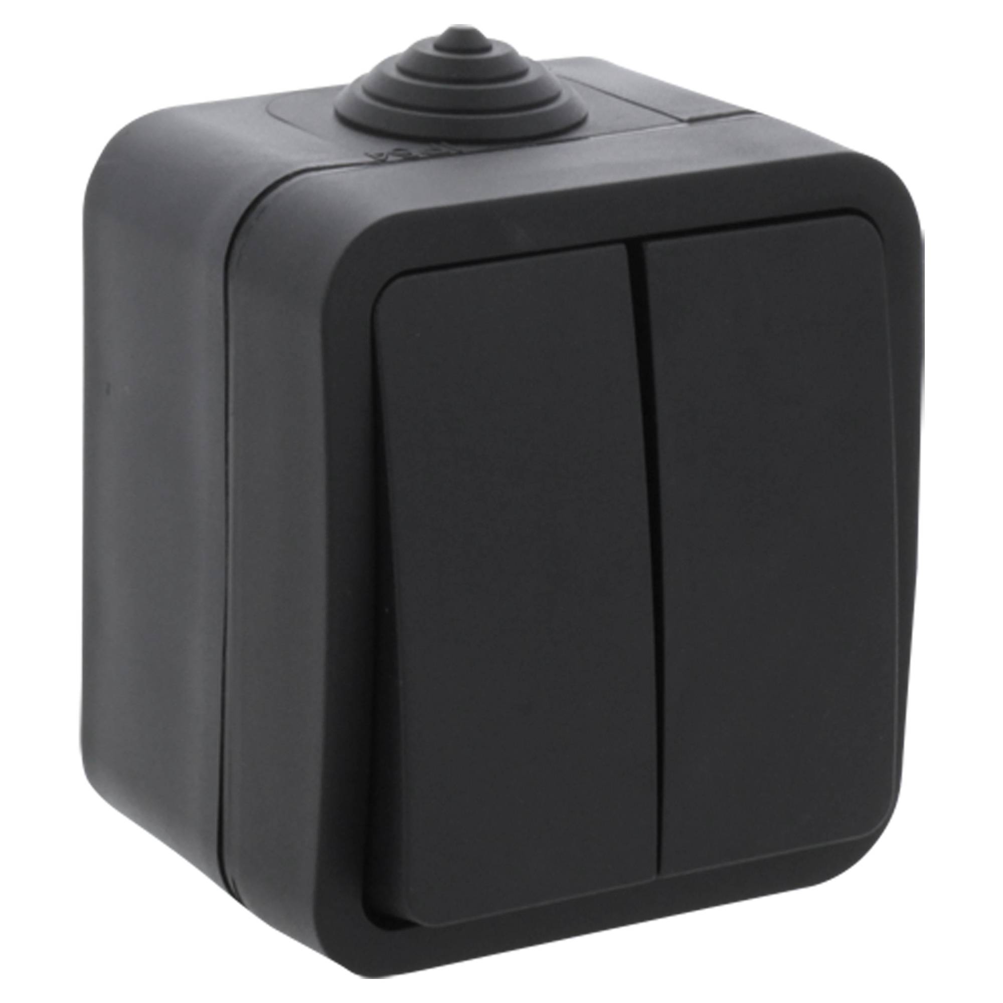 Q-LINK SCHAKELAAR - OPBOUW - SERIE - SPATWATERDICHT IP54 - ZWART