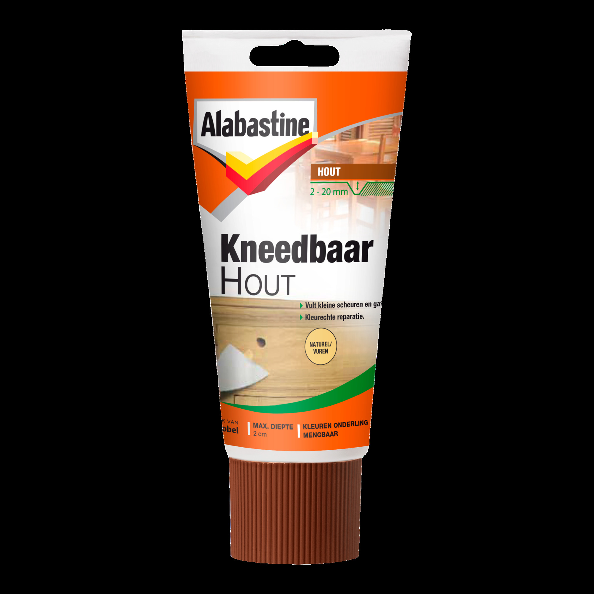 ALAB. KNEEDBAAR HOUT NAT/VUR 200GR
