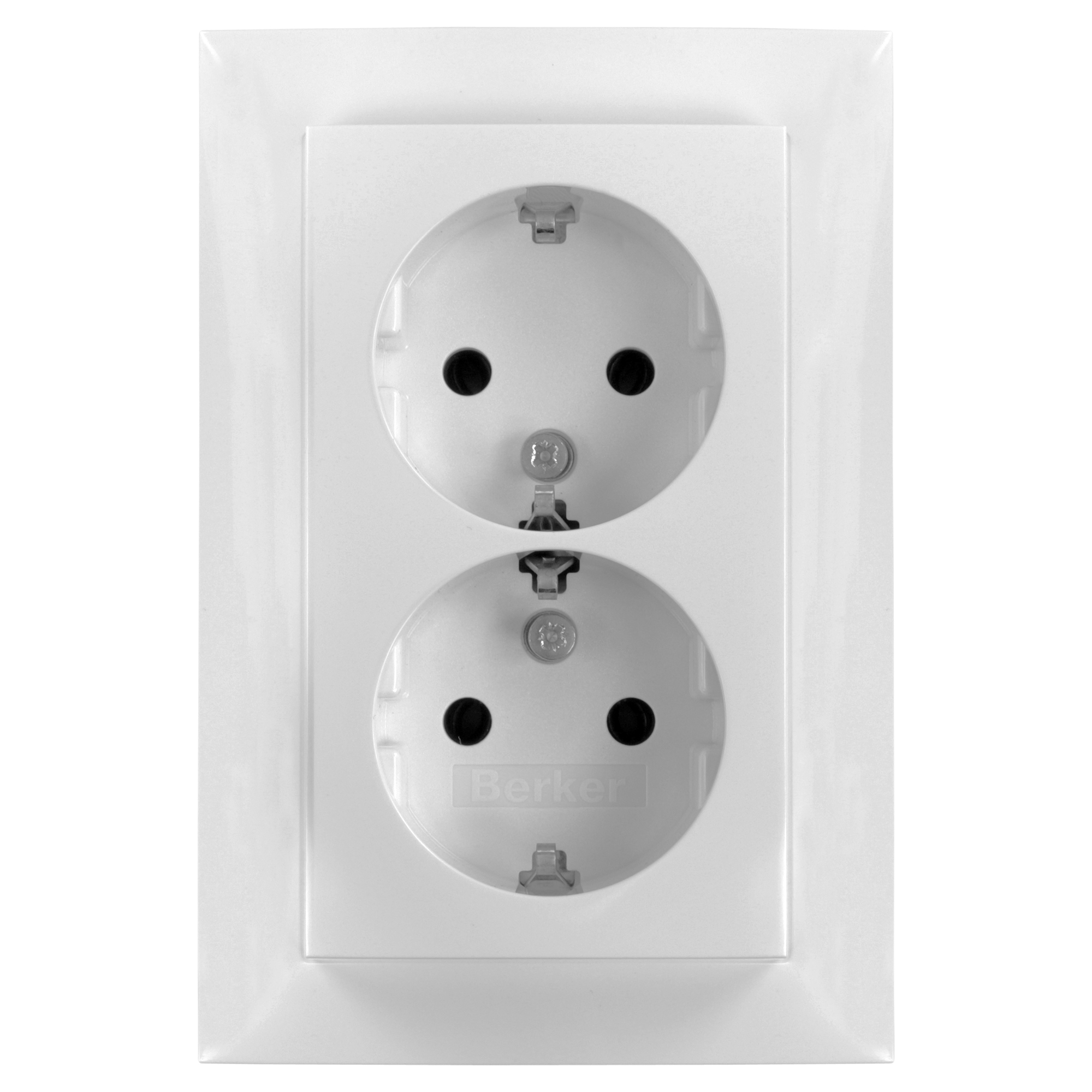 BERKER S1 CONTACTDOOS - INBOUW - 2-VOUDIG - RANDAARDE - POLARWIT