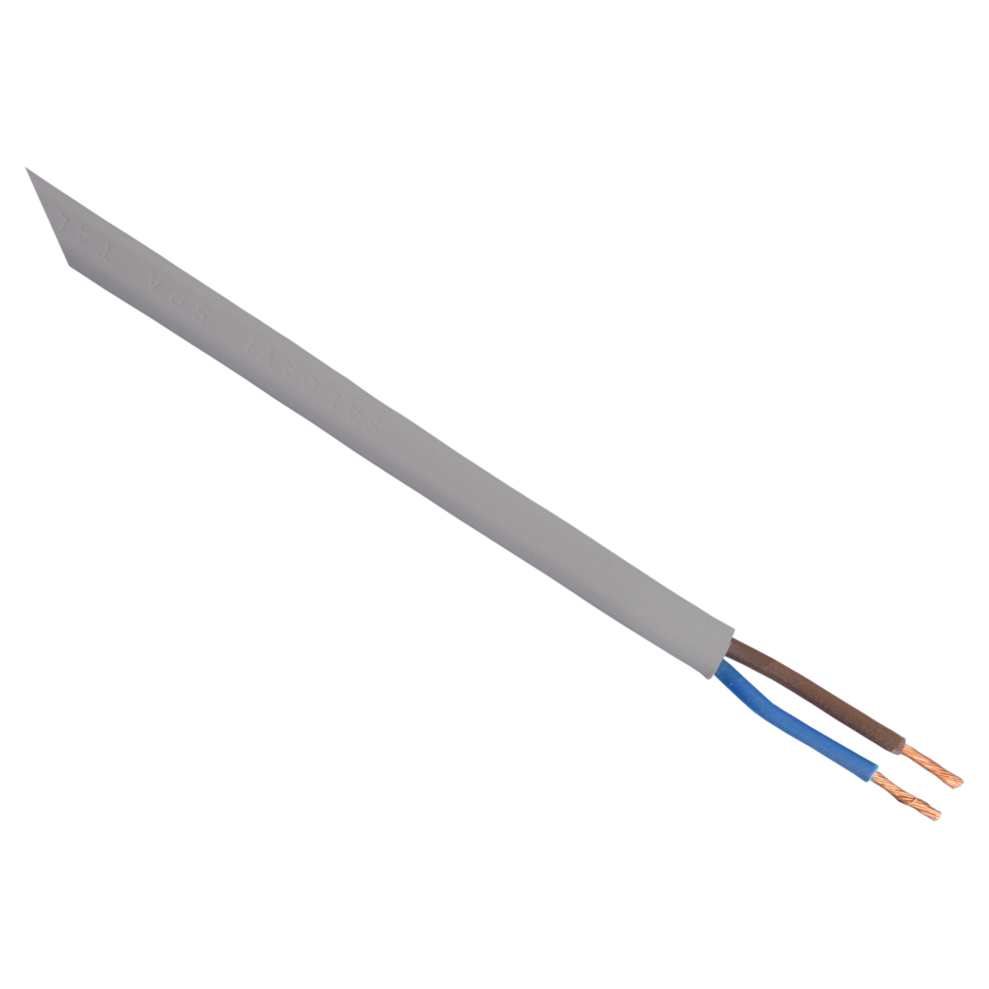 HUISHOUDSNOER - PLAT - BELASTBAAR TOT 1200W - 2 X 0.75 MM² - 10 M - ZILVER