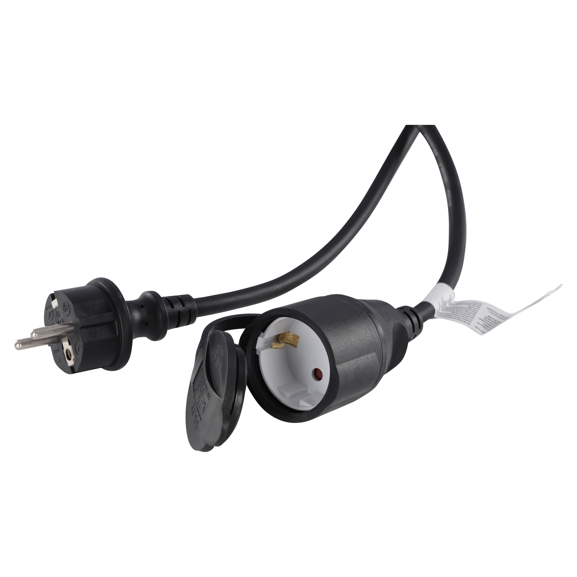 Q-LINK VERLENGSNOER - RANDAARDE - IP44 - H05RRF - 3 X 1.5 MM² - 20 M - ZWART