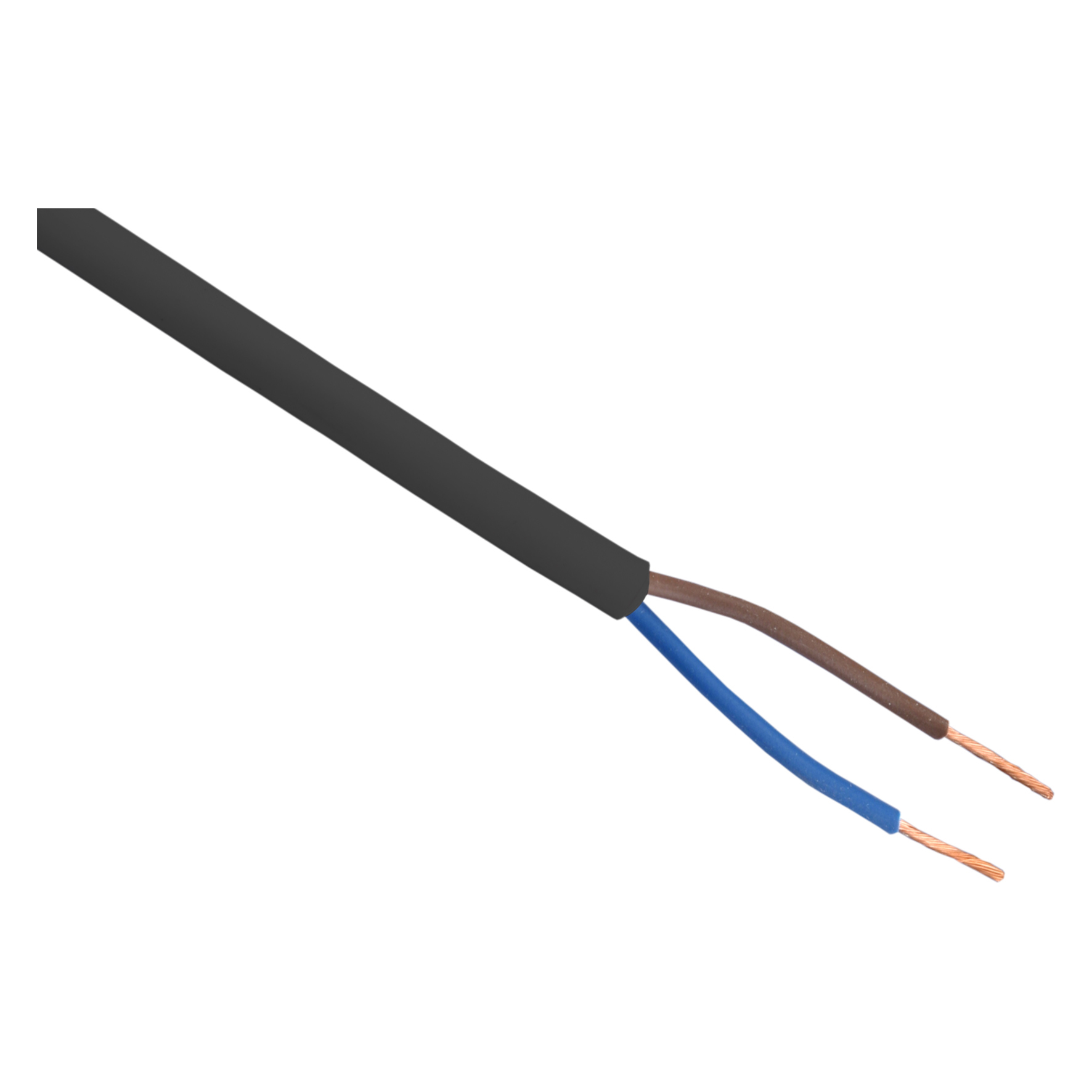 HUISHOUDSNOER - VMVS - BELASTBAAR TOT 1200W - 2 X 0.75 MM² - ZWART
