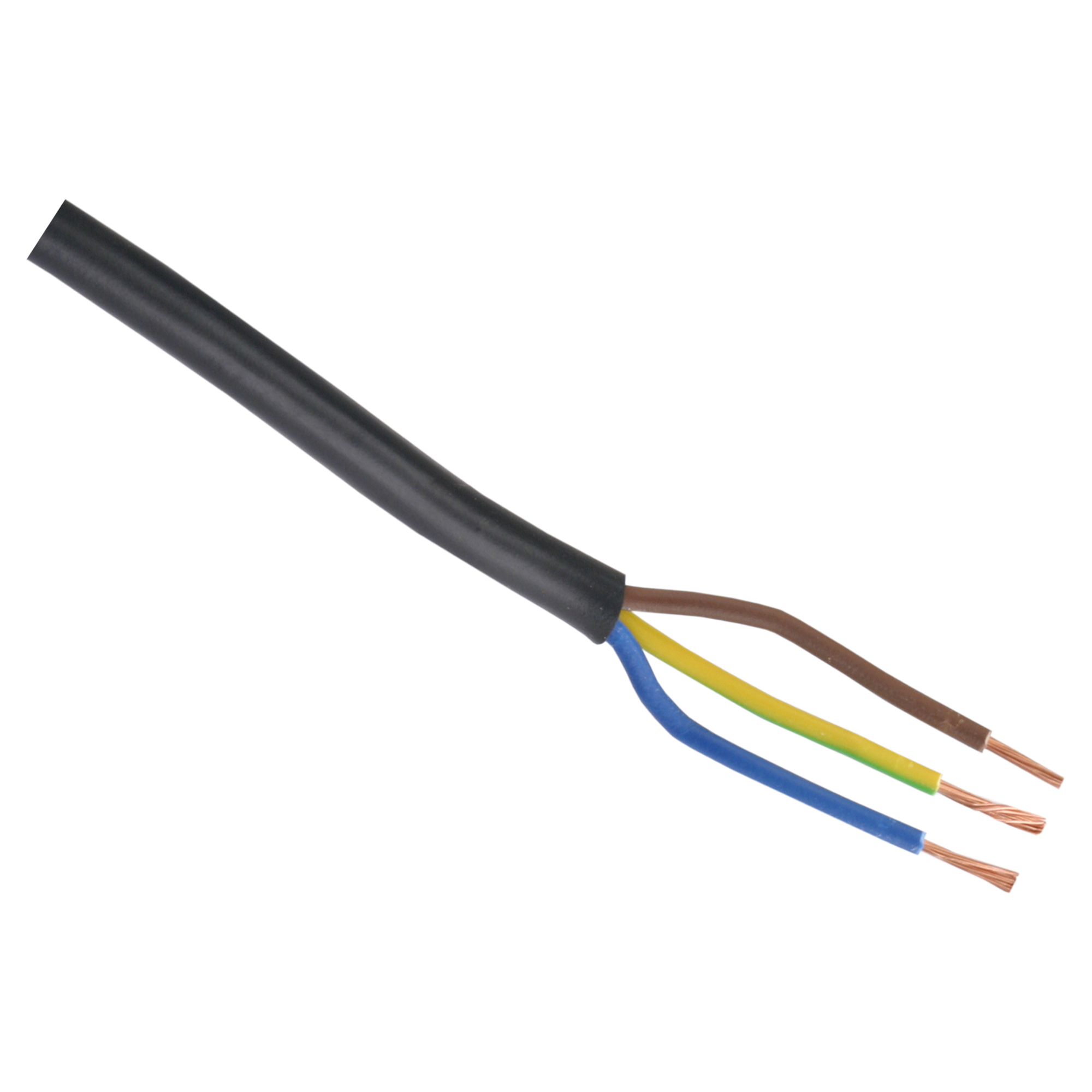 HUISHOUDSNOER - VMVS - BELASTBAAR TOT 1200W - 3 X 0.75 MM² - 10 M - ZWART