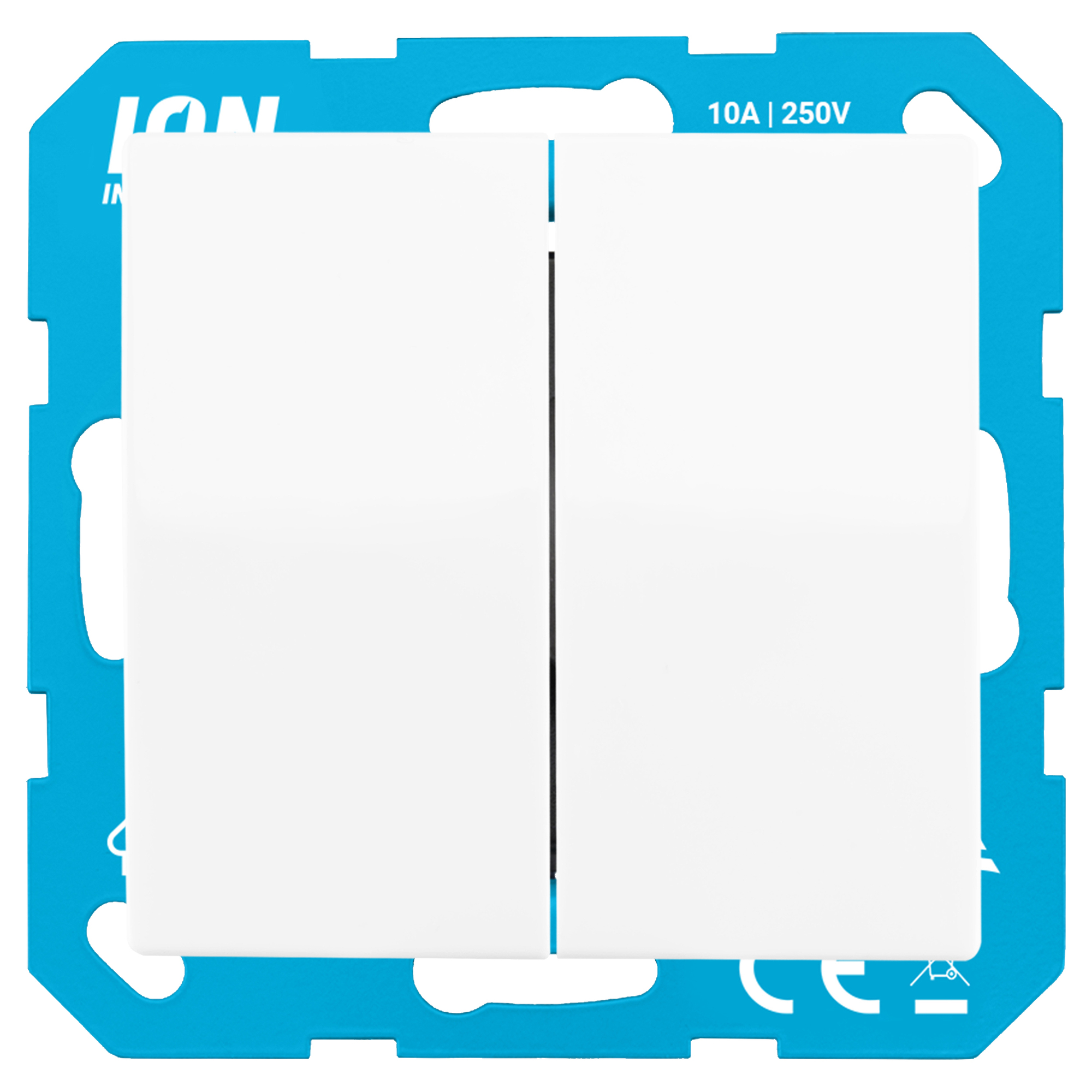 ION INDUSTRIES V1/J1 SCHAKELAAR - INBOUW - WISSEL/WISSEL - ALPIN WIT