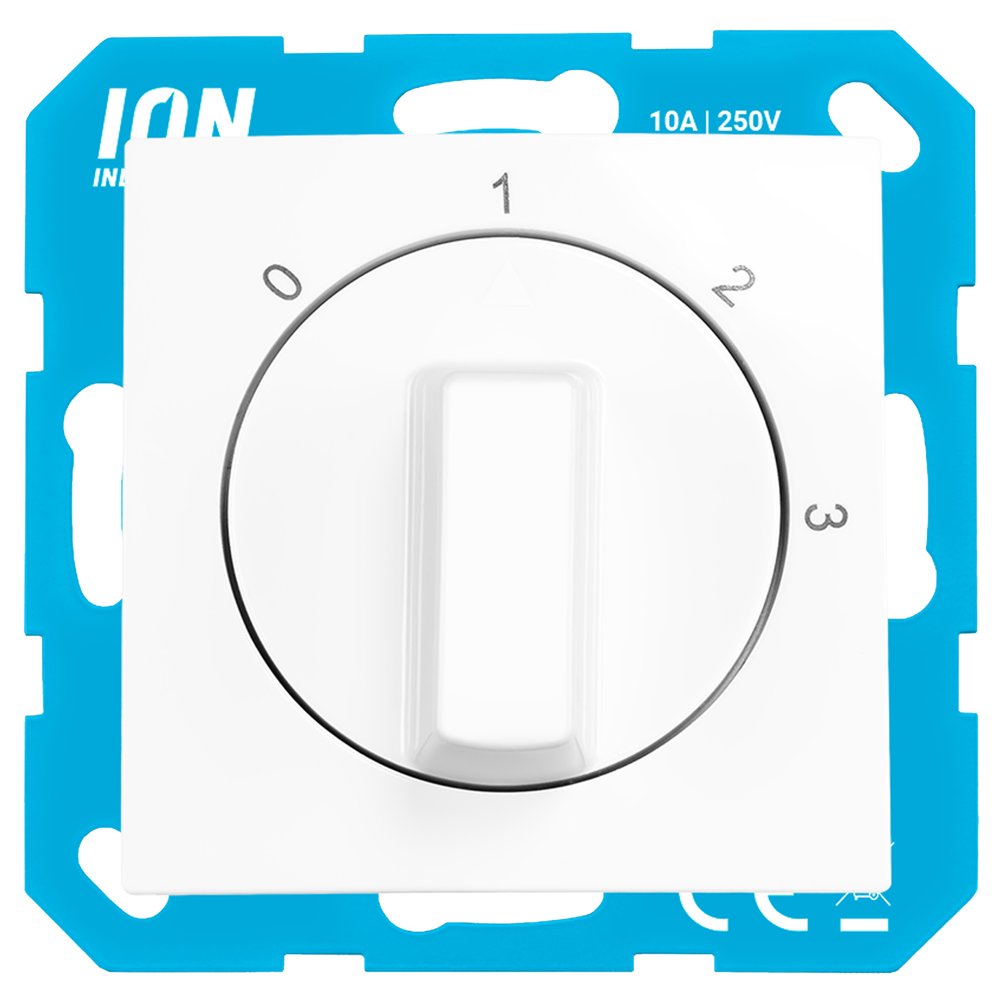 ION INDUSTRIES E1 3-STANDENSCHAKELAAR - INBOUW - MET NULSTAND - ALPIN WIT