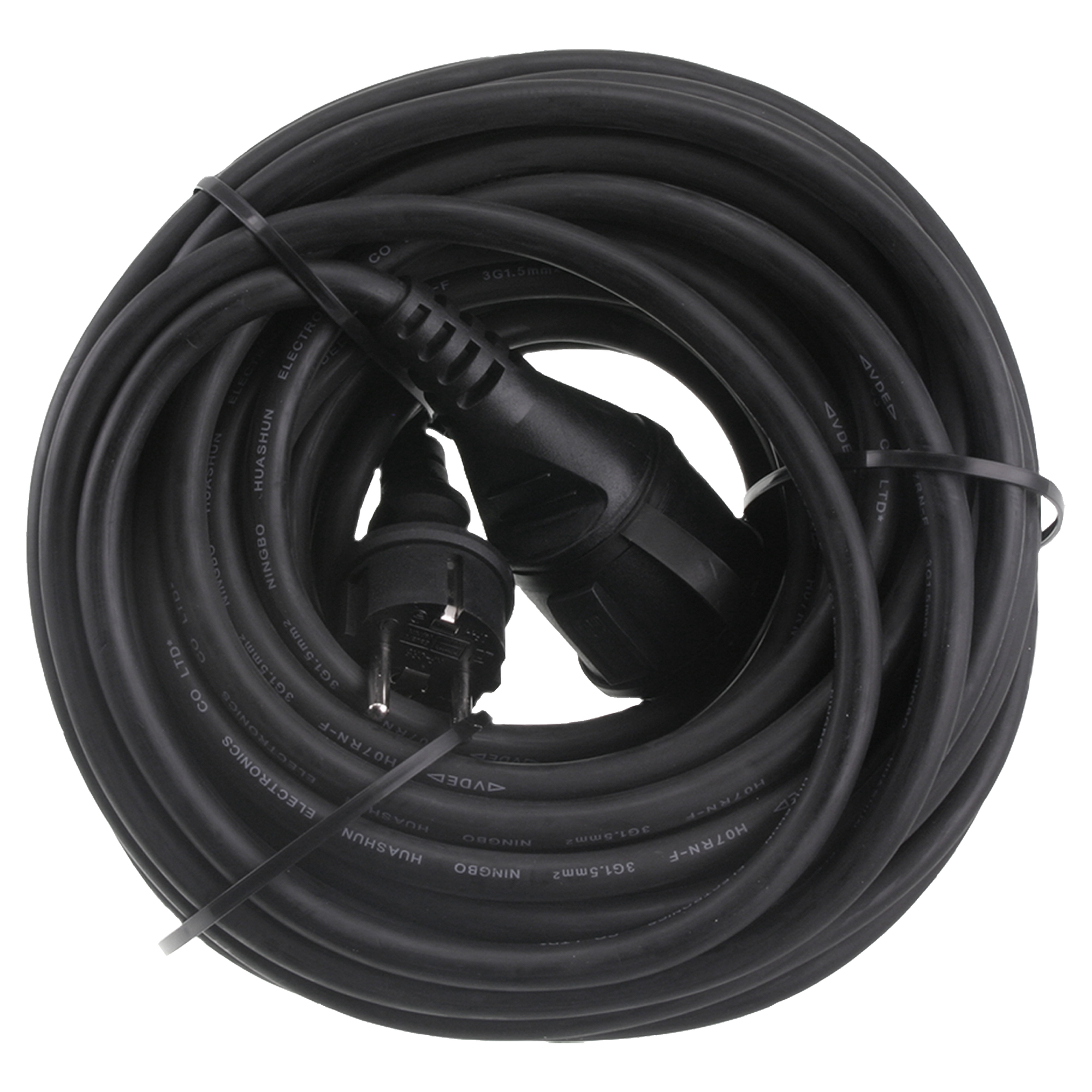 Q-LINK VERLENGSNOER - RANDAARDE - IP44 - 3 X 1.5 MM² - 20 M - NEOPREEN - ZWART