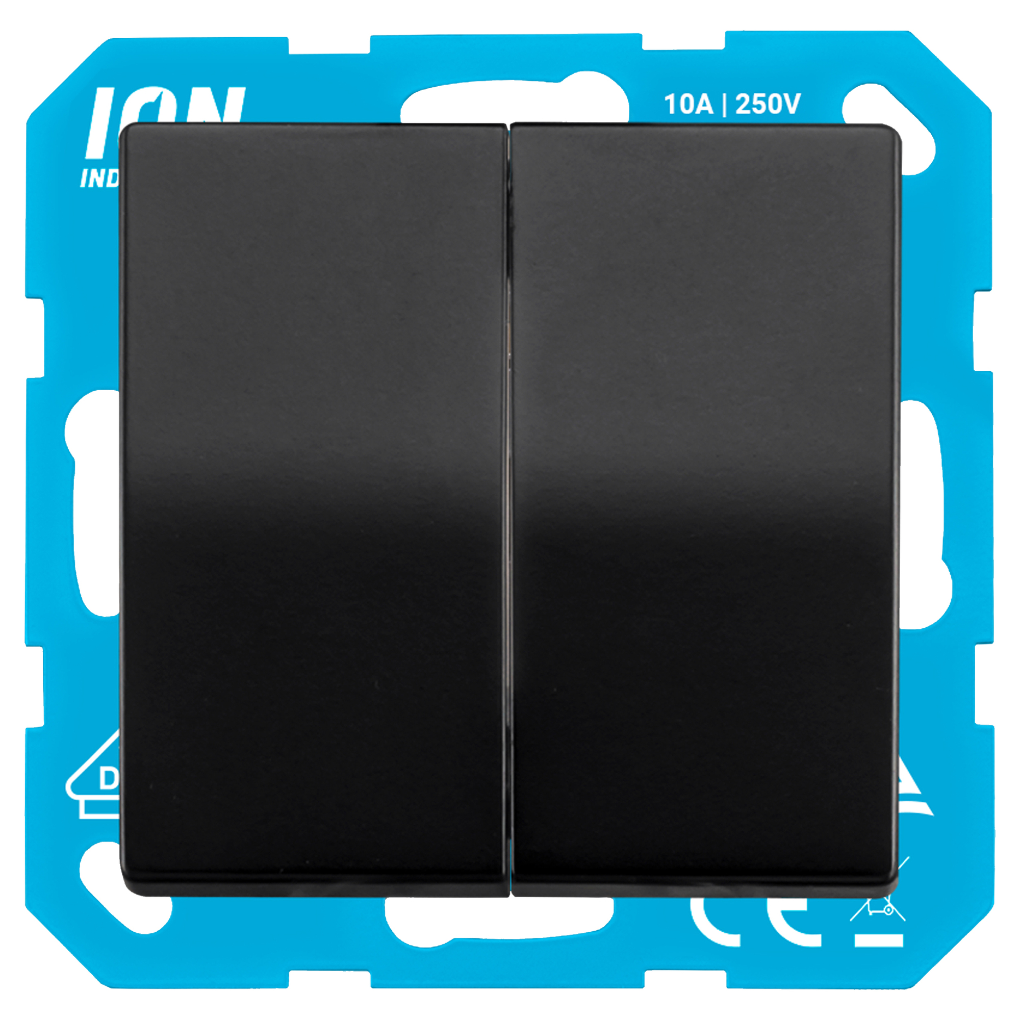ION INDUSTRIES V1/J1 SCHAKELAAR - INBOUW - WISSEL/WISSEL - MAT ZWART