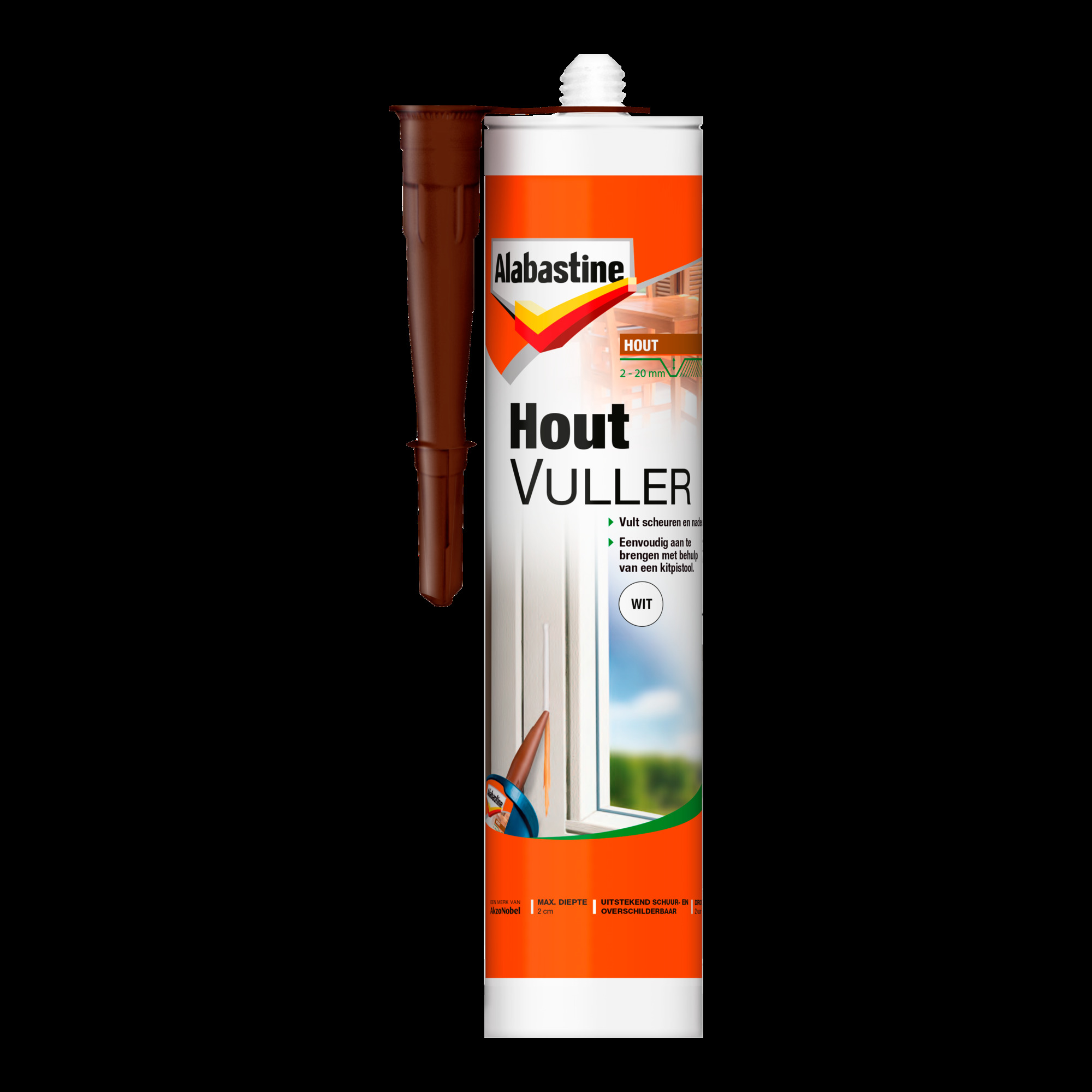 ALAB. HOUTVULLER WIT KOKER 310ML