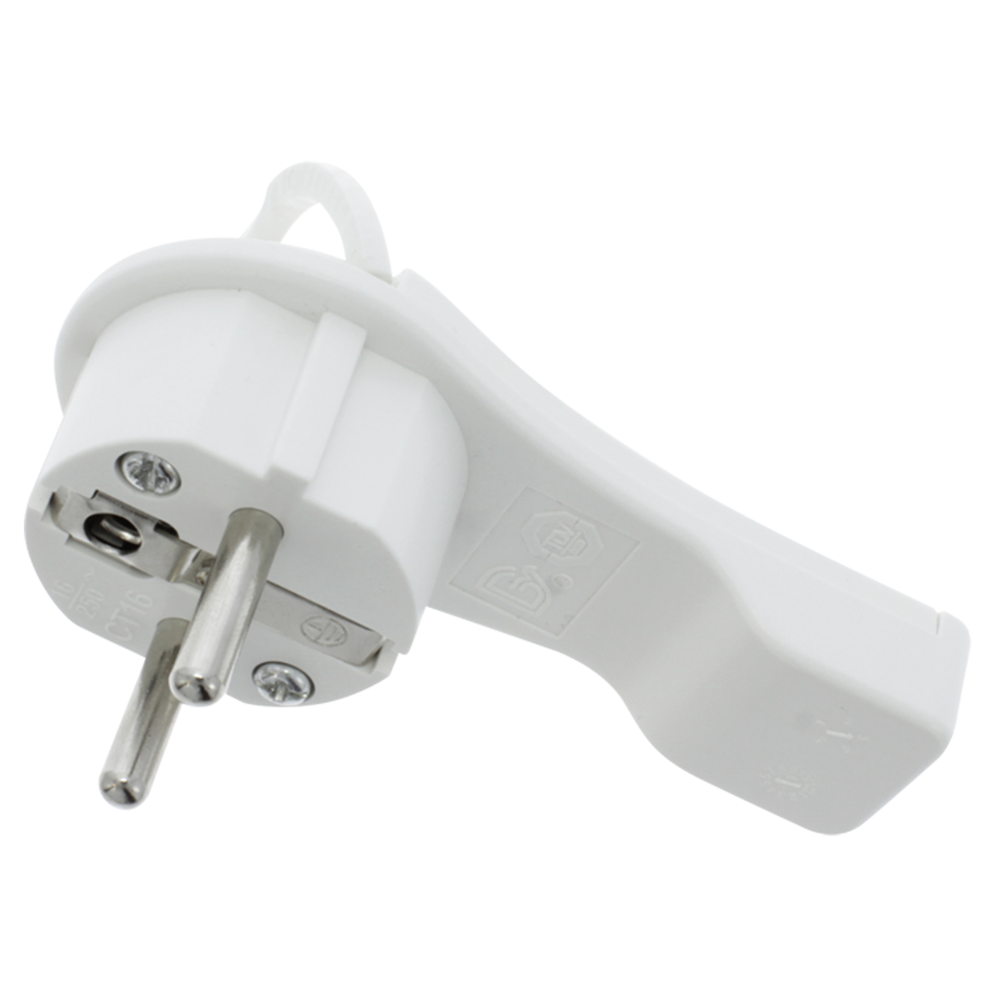 Q-LINK STEKKER - RANDAARDE - 16A - PLAT - WIT