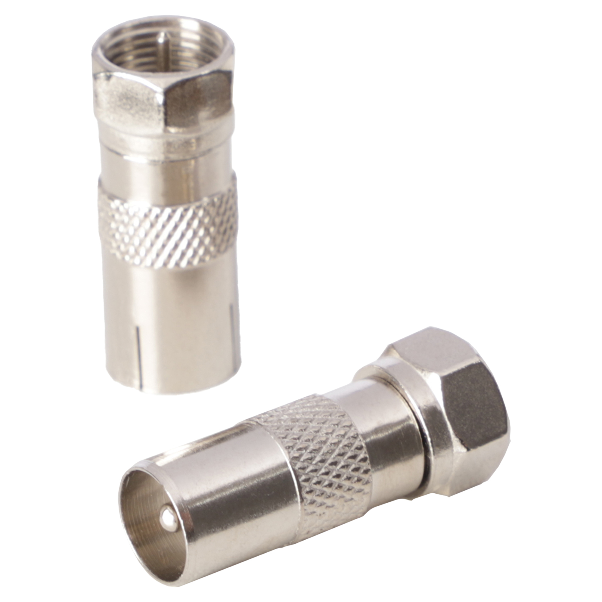 Q-LINK COAX ADAPTER - 1 MALE/F-CONNECTOR - 1 FEMALE/F-CONNECTOR - BINNEN DRAADS