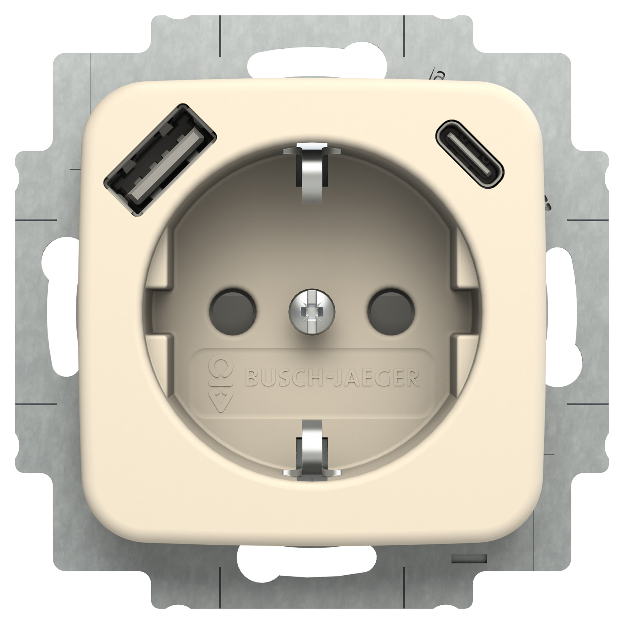 BUSCH-JAEGER SI CONTACTDOOS - INBOUW - 1-VOUDIG - USB A/C - CREME