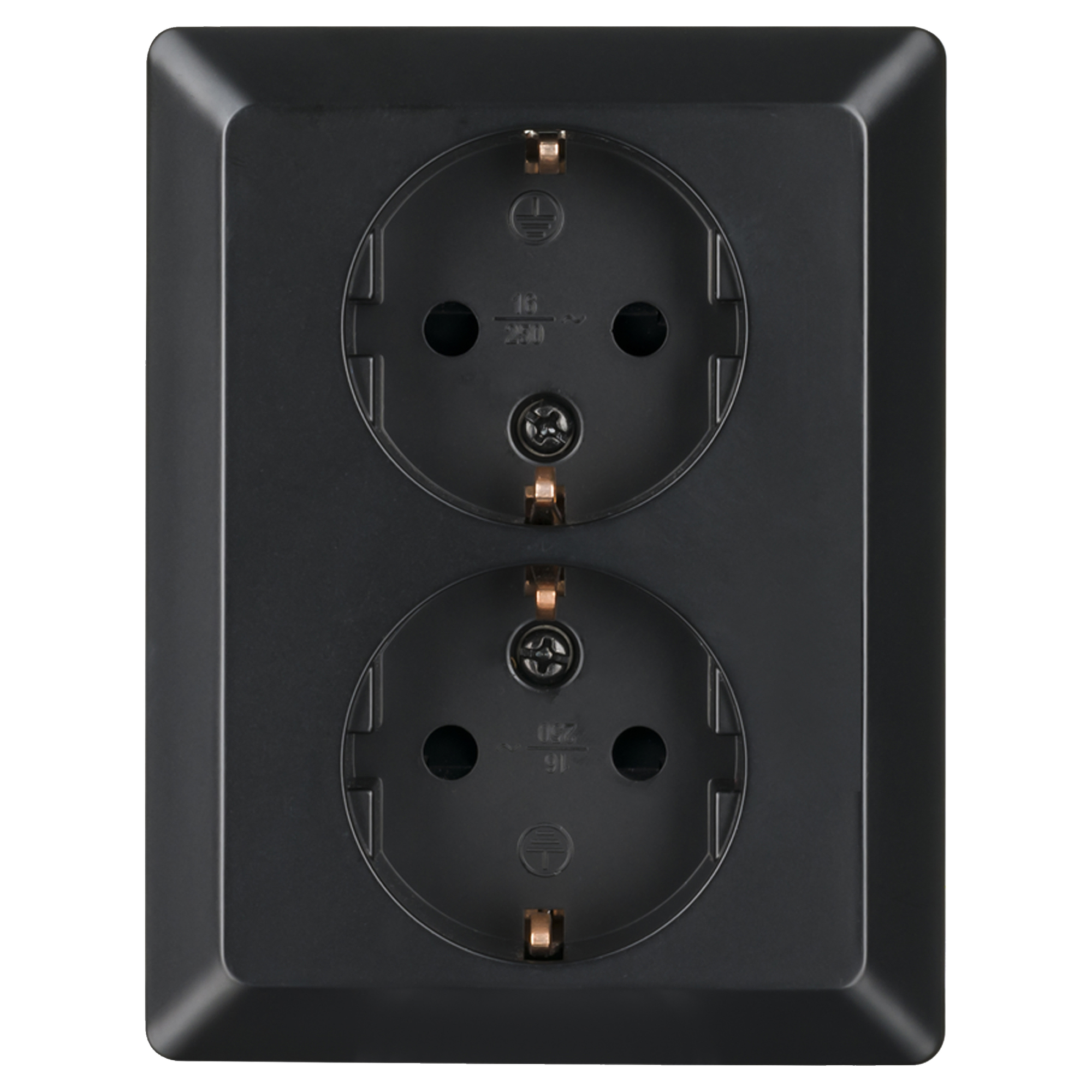 ION INDUSTRIES E1 CONTACTDOOS - INBOUW - 2-VOUDIG - RANDAARDE - MAT ZWART