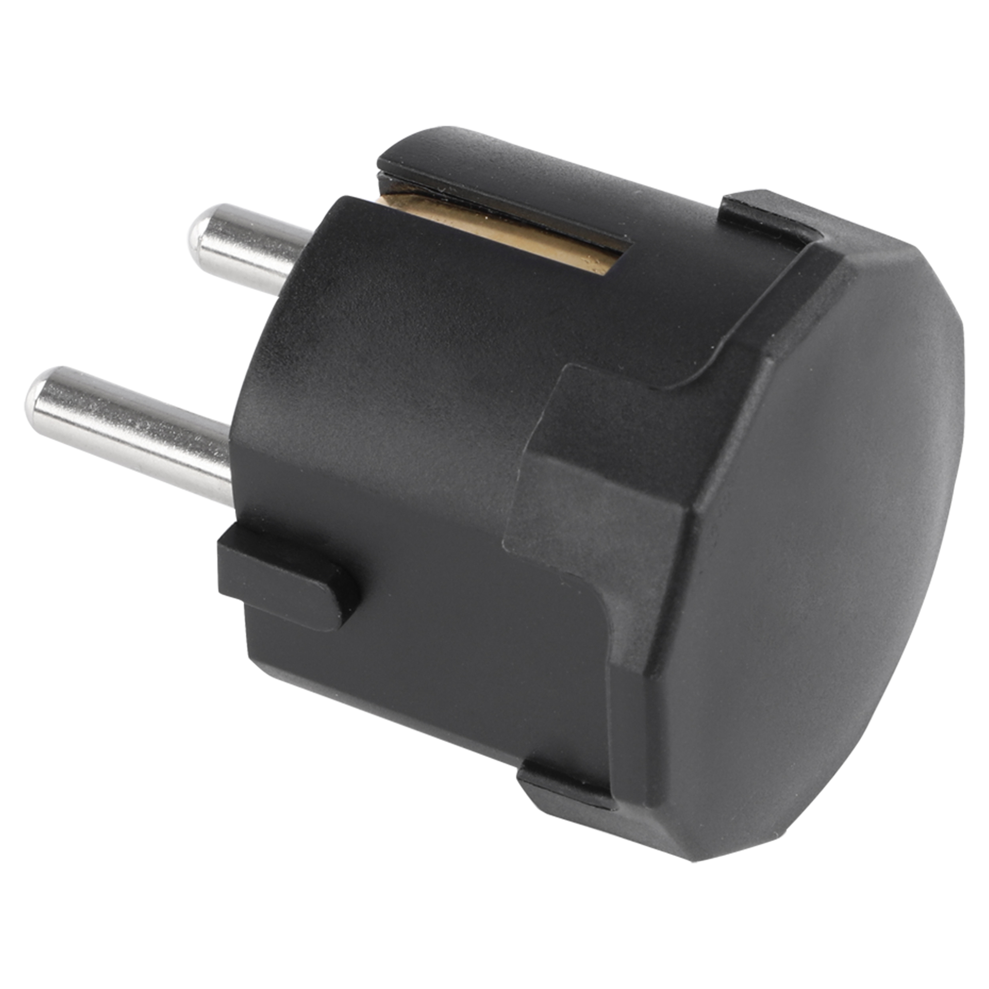 STEKKER - RANDAARDE - 10/16A - MET ONDER-INVOER - ZWART