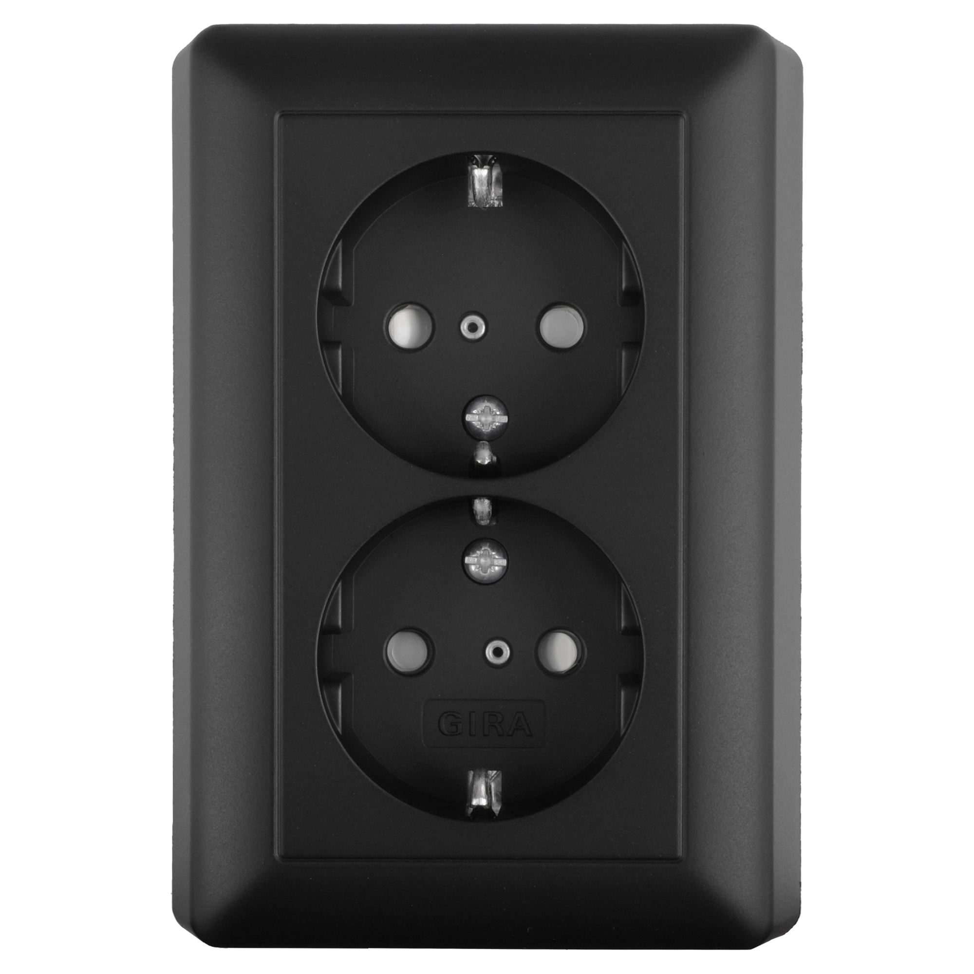GIRA E2 CONTACTDOOS - INBOUW - 2-VOUDIG - RANDAARDE - ZWART