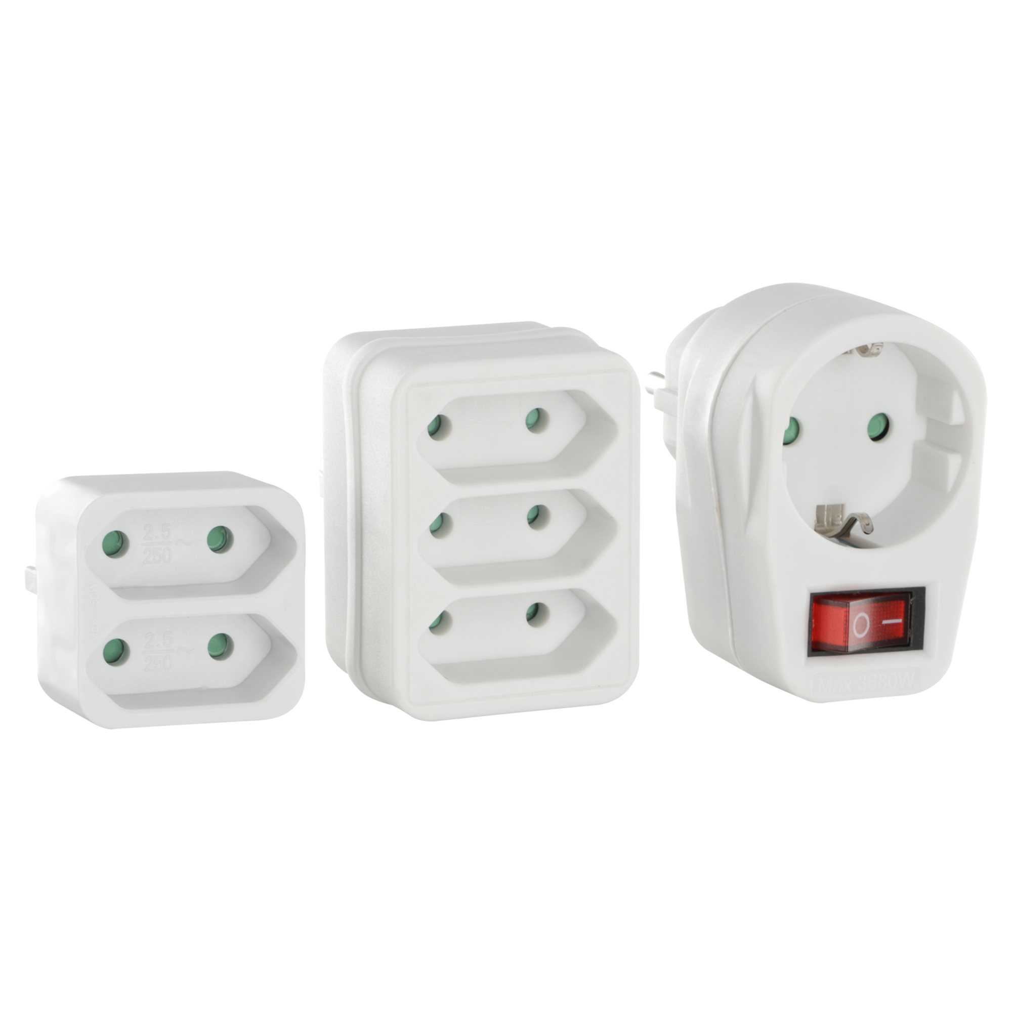 Q-LINK STEKKERVERDEELSET - 2 X EURO STEKKERBLOK - 3 X EURO STEKKERBLOK - WIT
