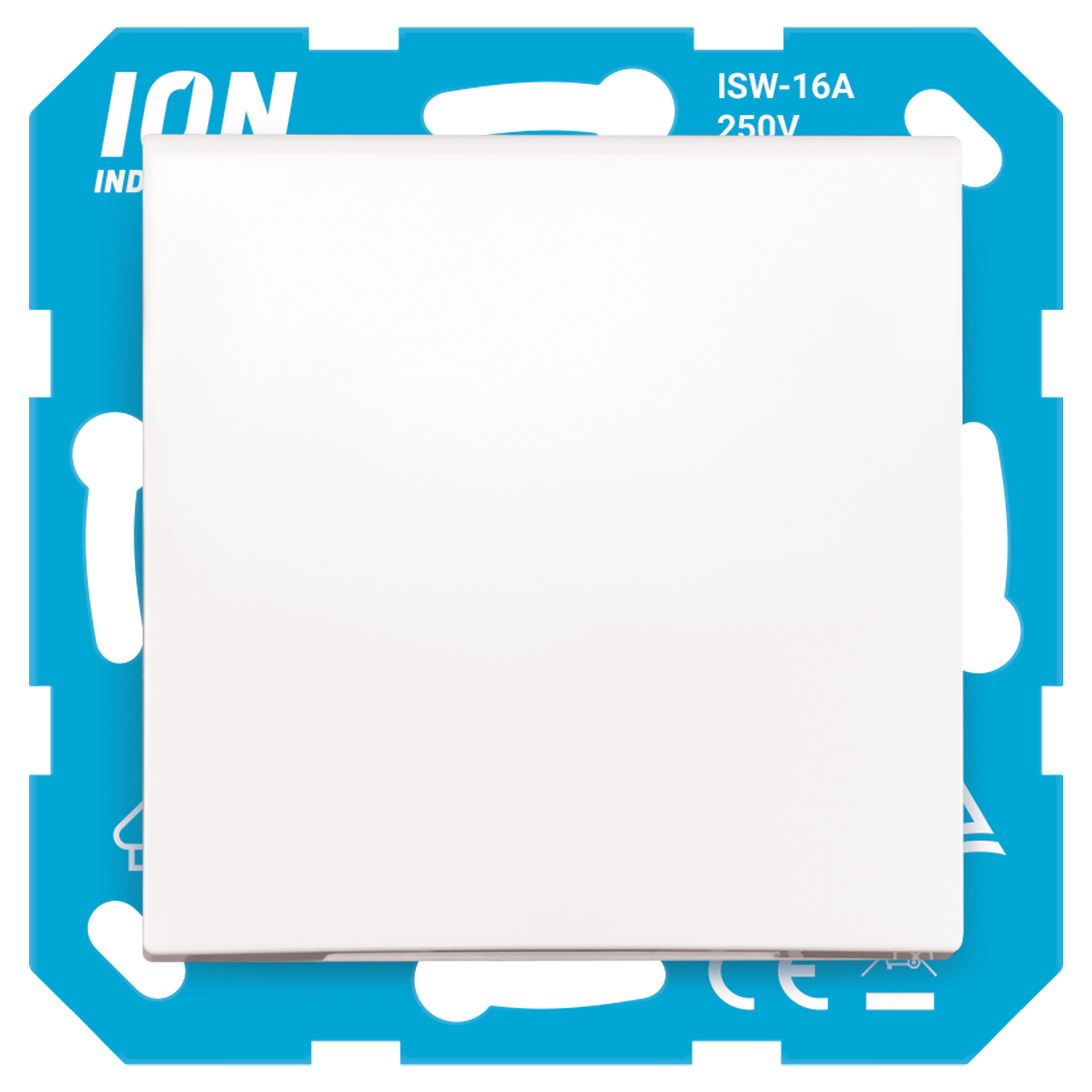 ION INDUSTRIES E1 CONTACTDOOS - INBOUW - RANDAARDE - MET KLEP - IP44 - ALPIN WIT