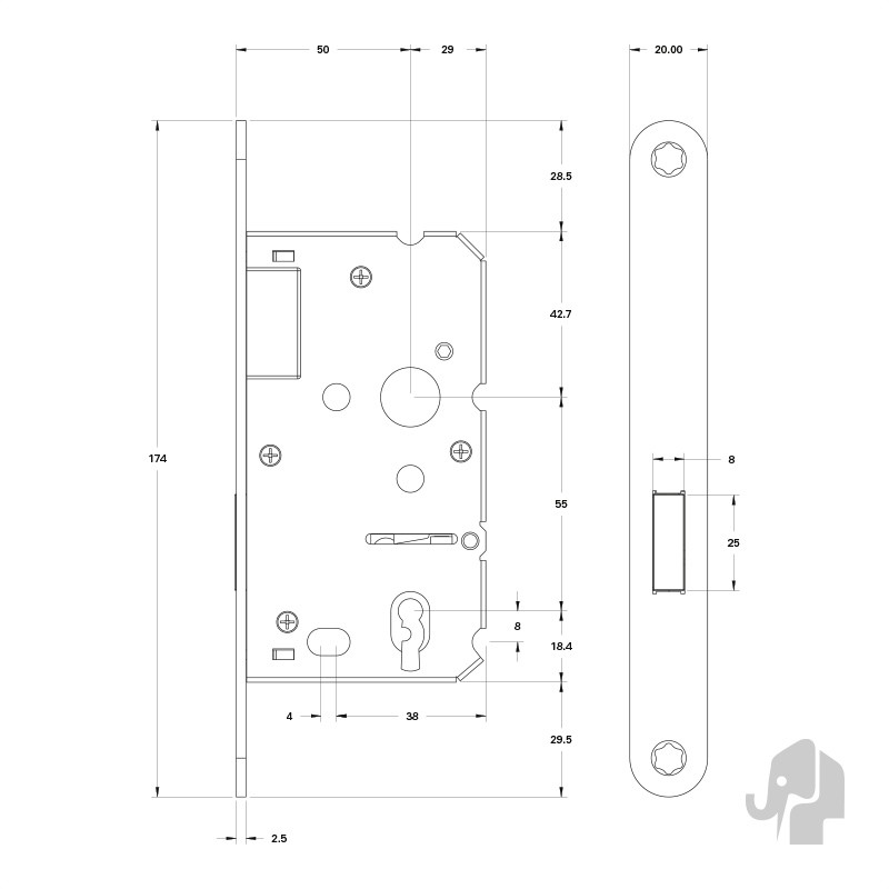 KASTSLOT (MODEL 1256) RVS VOORPLAAT - Afbeelding 3