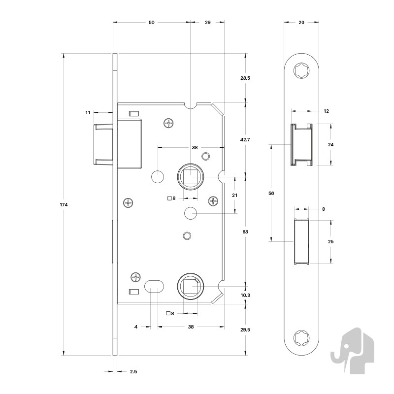 VRIJ & BEZET SLOT (MODEL 1264) RVS VOORPLAAT - Afbeelding 3